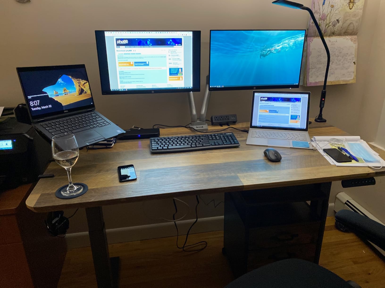 VariDesk Classic Electric Standing Desk - Dual Motor with Memory Presets, Stable T-Style Legs - 72x30 inch customer photo 2