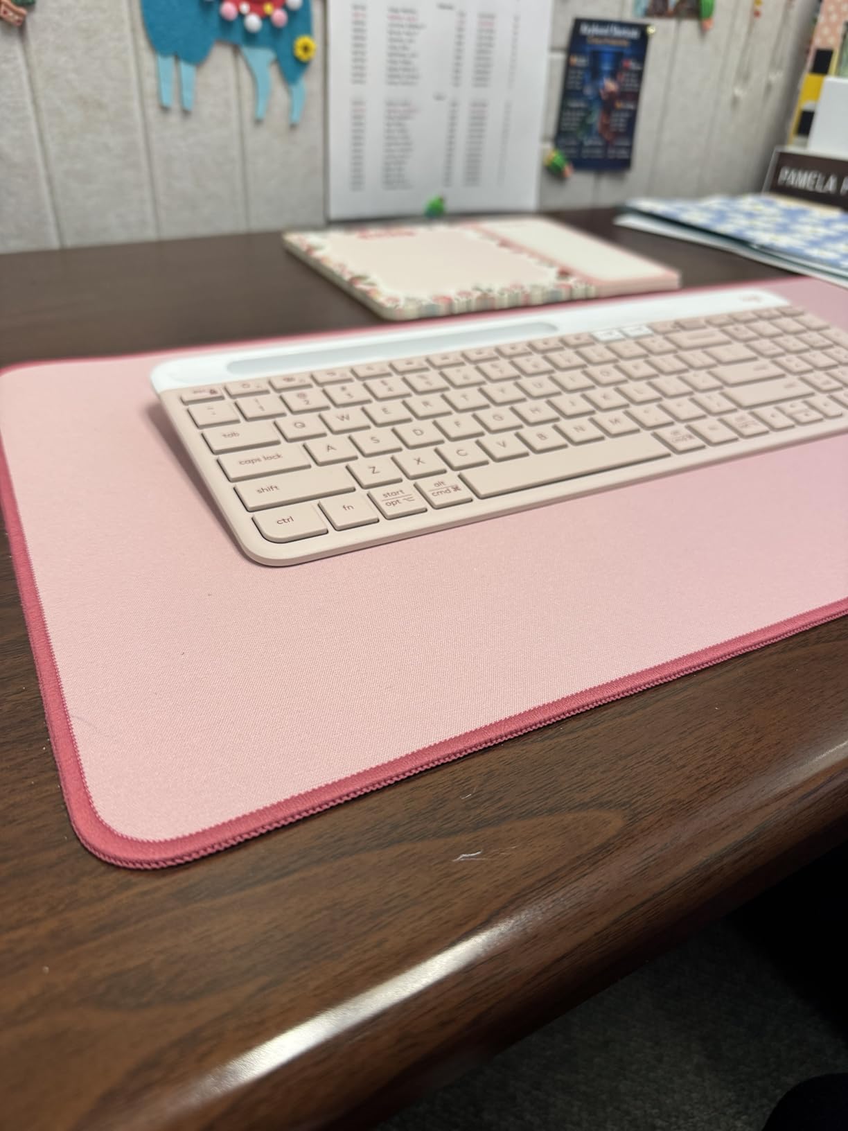 Logitech Desk Mat - Studio Series, Multifunctional Large Desk Pad, Extended Mouse Mat, Office Desk Protector with Anti-Slip Base, Spill-Resistant Durable Design, in Mid-Grey customer photo 1