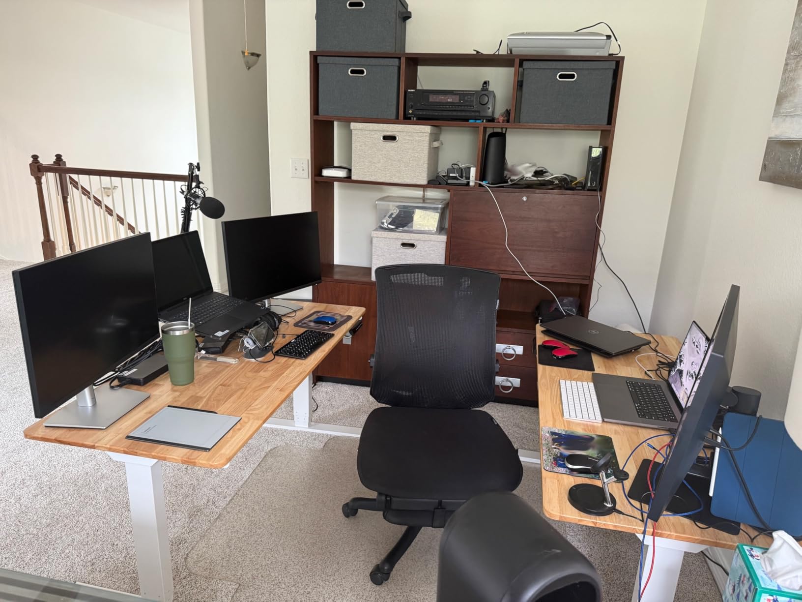FlexiSpot E6 Bamboo 3-Stage Dual Motor Electric Standing Desk 55 x 28 Sit Stand Up Desk, Holds 220 lbs, Adjustable Height w/ Memory Presets, Solid Bamboo Desktop & Black Frame, Ships in 2 Boxes customer photo 1