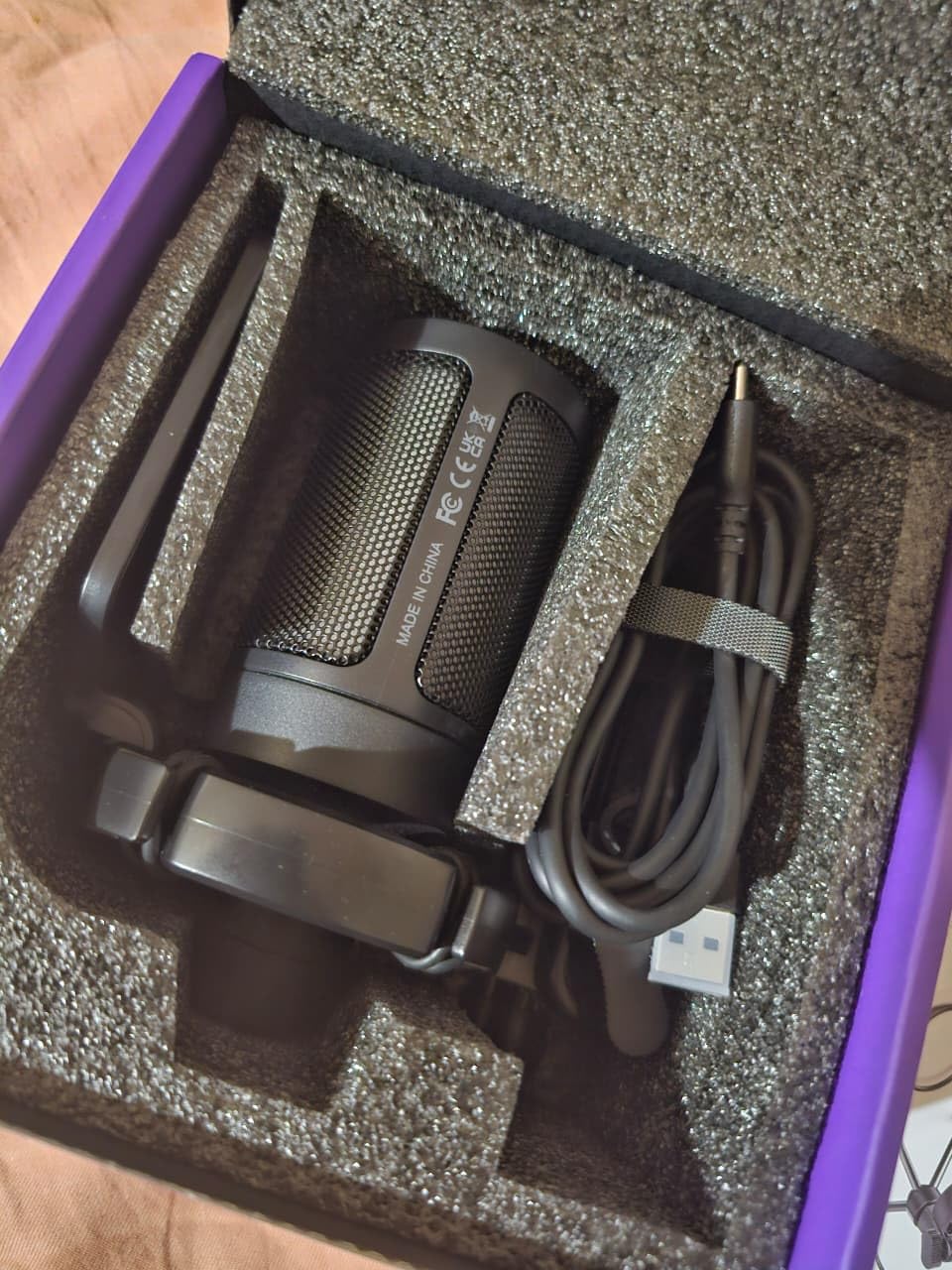 FIFINE Gaming USB Microphone for PC PS5, Condenser Mic with Quick Mute, RGB Indicator, Tripod Stand, Pop Filter, Shock Mount, Gain Control for Streaming Discord Twitch Podcasts Videos- AmpliGame customer photo 2