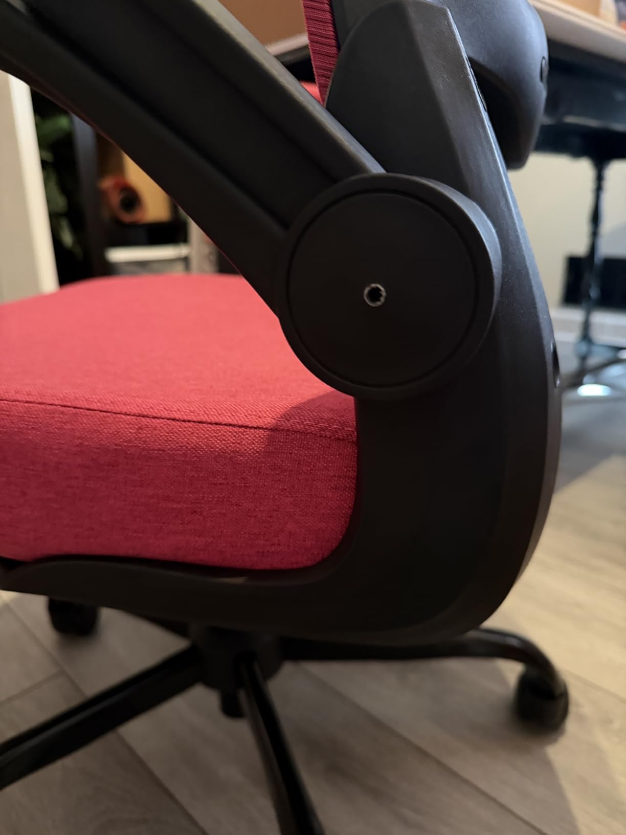Mimoglad Ergonomic Office Chair - Desk Chair with Flip-up Armrests & 135° Recline, Adjustable Lumbar Support - Space-Saving Task Chair for Business/Team Office & Home (Black, 350lbs) customer photo 2