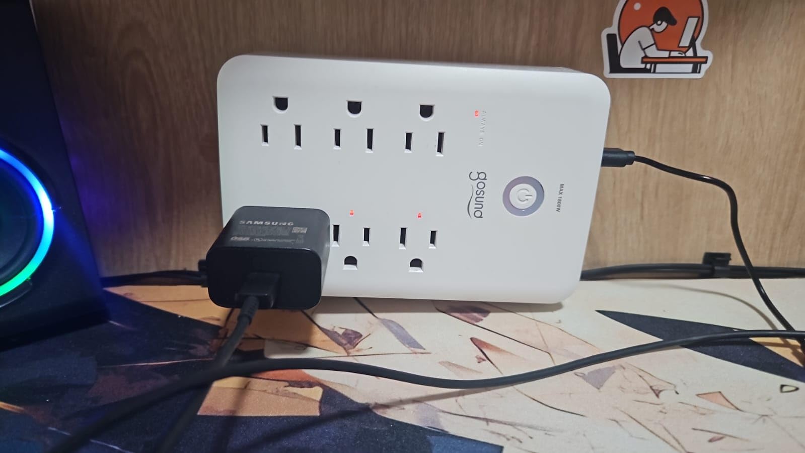 GHome Smart Plug Outlet Extender, Smart Power Strip Surge Protector with 3 Individually Controlled WiFi Outlets and 3 USB Ports, Smart Plugs That Works with Alexa Google Home, 15A/1800W, Black customer photo 1