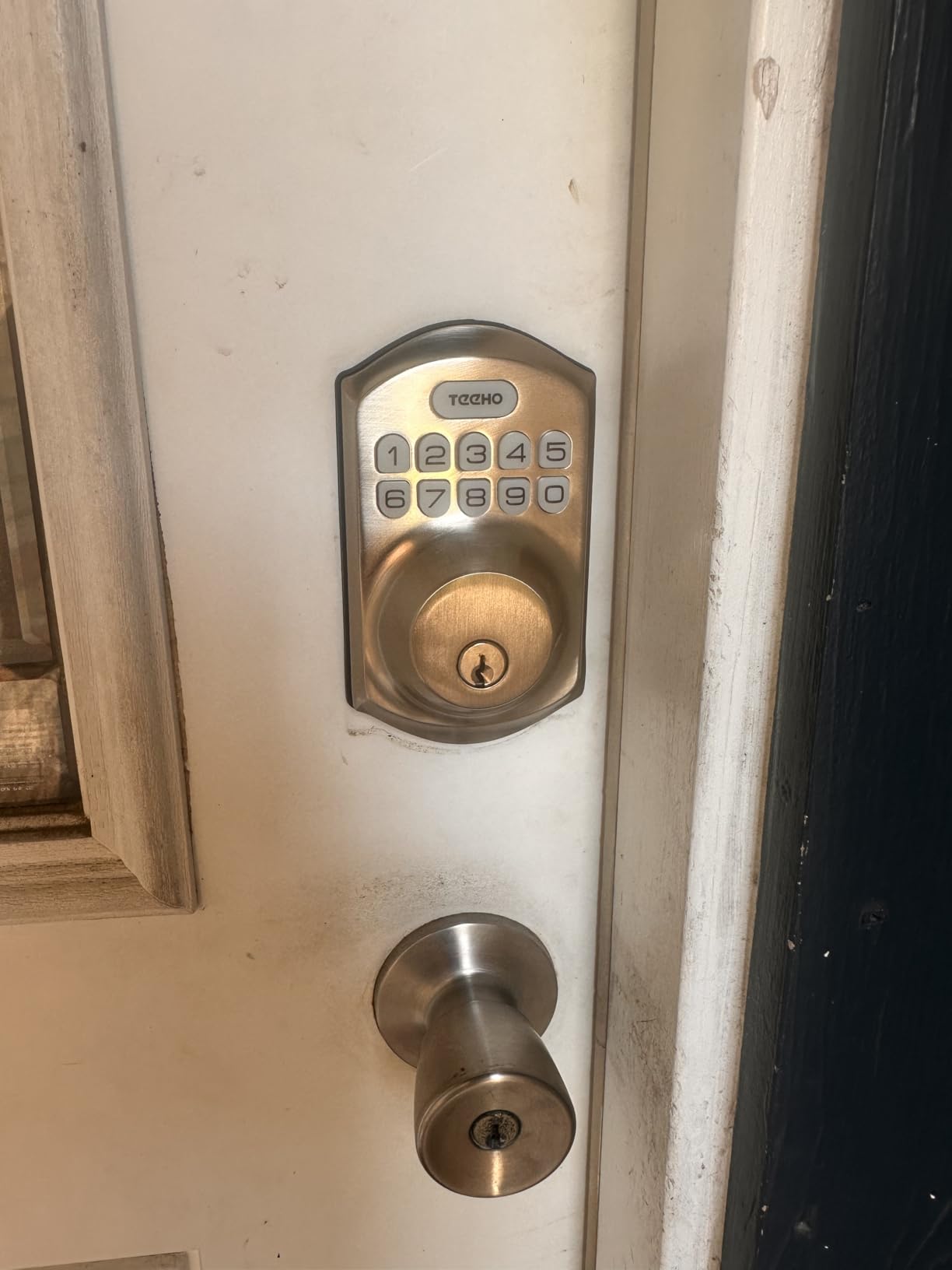 TEEHO TE001 Keyless Entry Door Lock with Keypad - Smart Deadbolt Lock for Front Door with 2 Keys - Auto Lock - Easy Installation - Satin Nickel customer photo 1