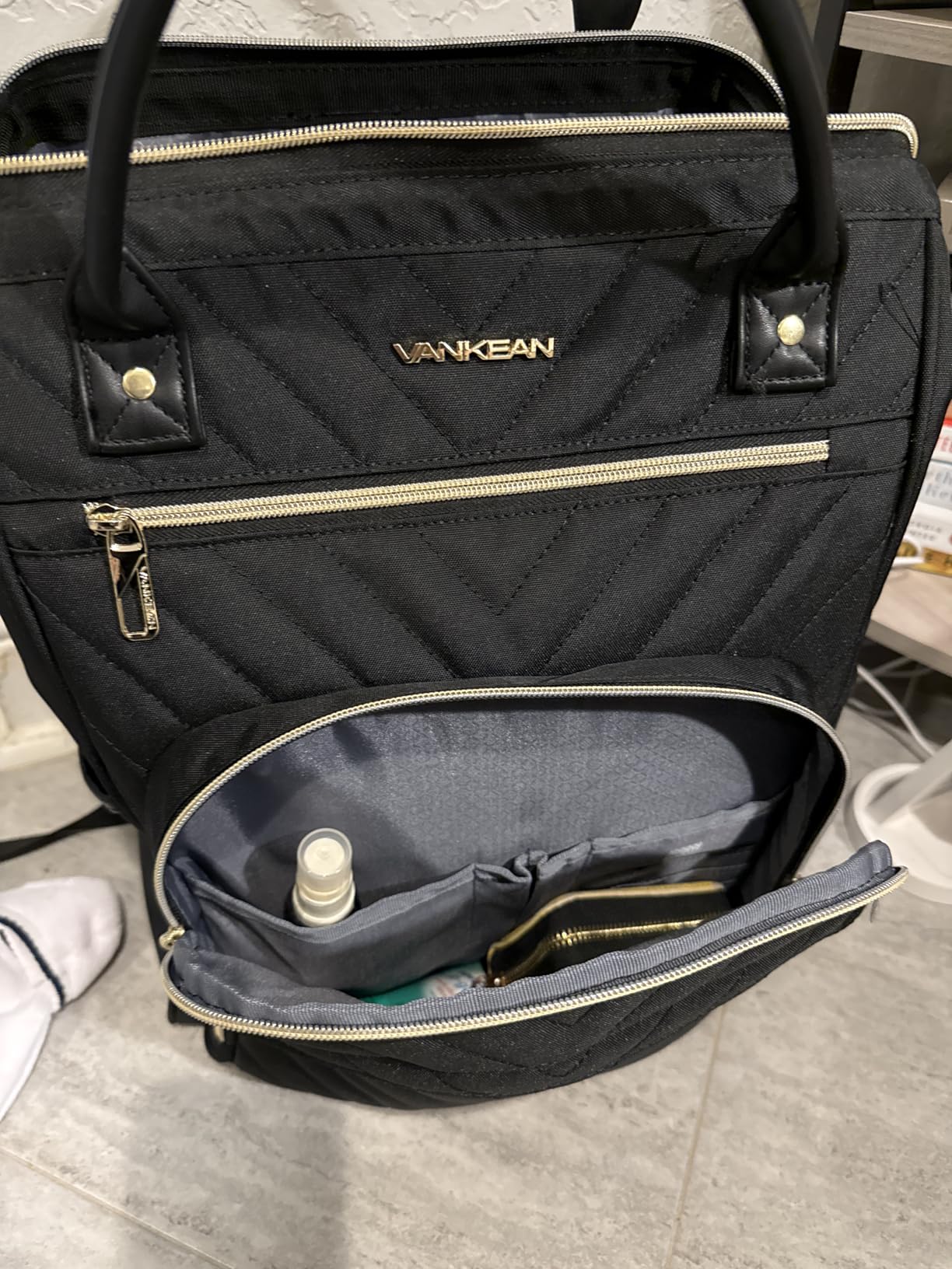 VANKEAN 17 Inch Laptop Backpack for Women Fashion Computer Work Bag, Large Capacity Waterproof Backpack, College Daypack Business Travel, Black customer photo 1