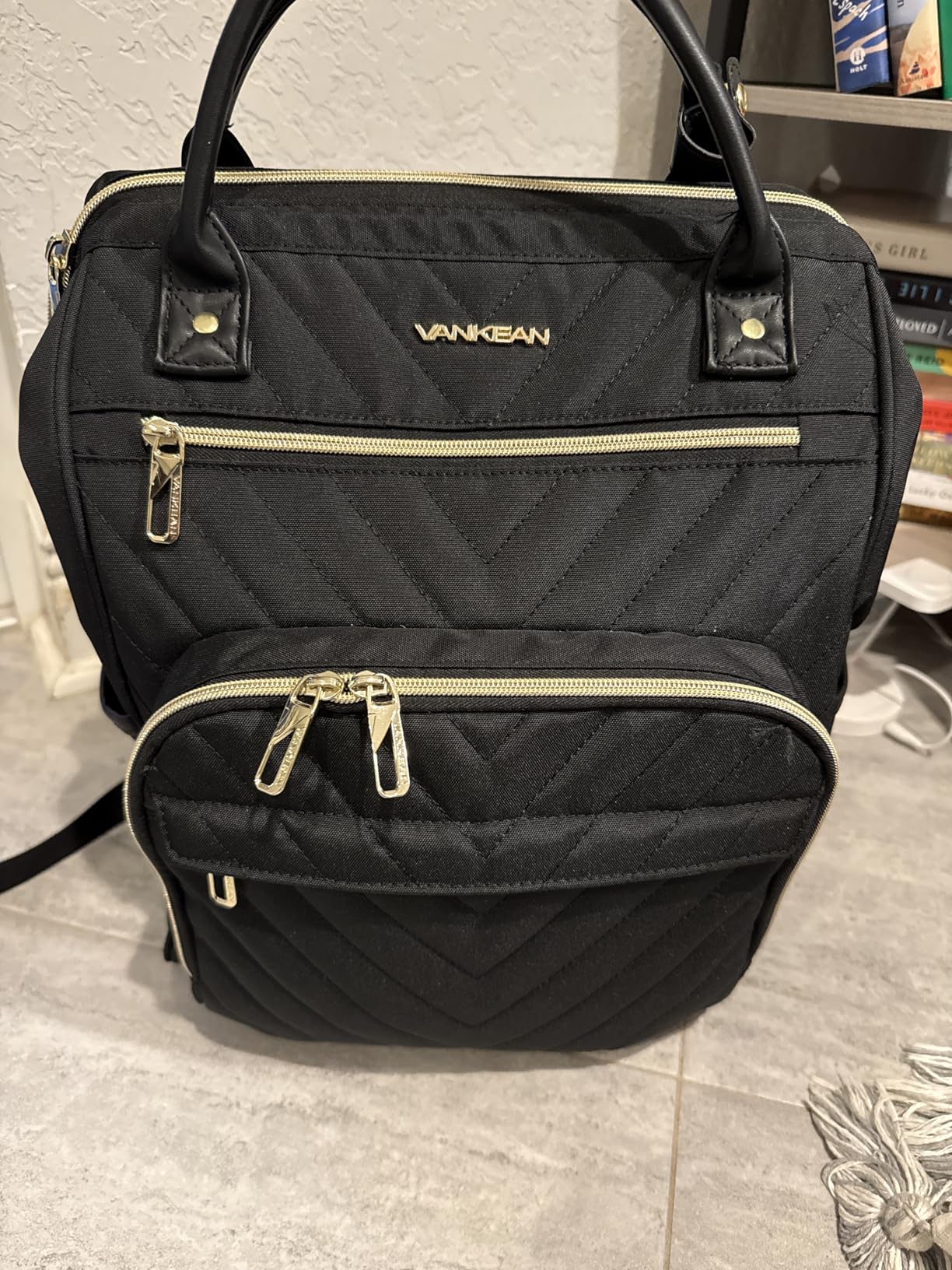 VANKEAN 17 Inch Laptop Backpack for Women Fashion Computer Work Bag, Large Capacity Waterproof Backpack, College Daypack Business Travel, Black customer photo 2