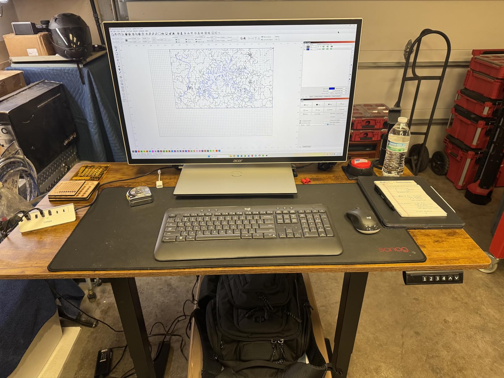 ErGear Height Adjustable Electric Standing Desk, 55 x 28 Inches Sit Stand up Desk, Memory Computer Home Office Desk, Vintage Brown customer photo 2