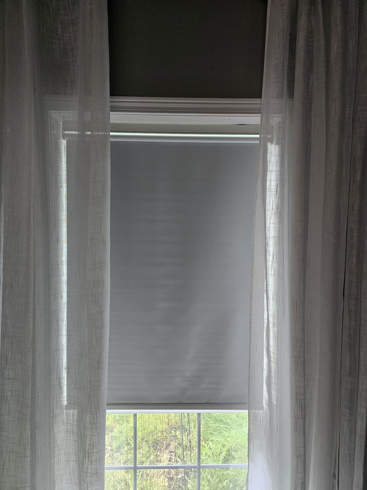 Grandekor Motorized Roller Shade with Remote Control,Motorized Blinds 100% Blackout Electric Shades, Cordless Window Blinds Shades for Bedroom Living Room Office,White,W34 xH72 customer photo 1