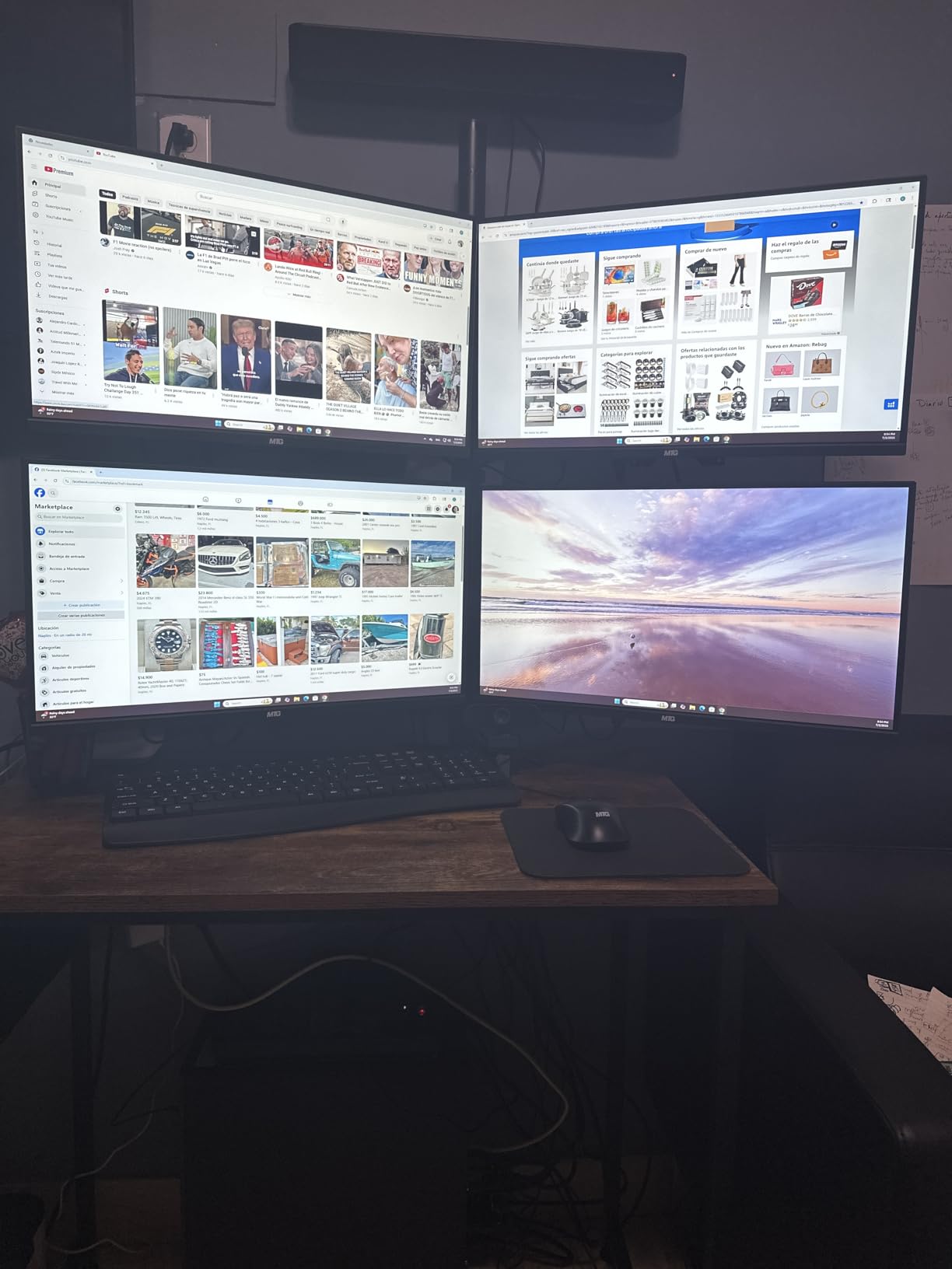 TechMagnet Trading Desktop PC, Intel Core i5 9th Gen, 16GB RAM, 512GB SSD, 4 New 24 LED Monitors, 2 Network Cards, Trading Platform Support, MTG Keyboard & Mouse Win 11 (Renewed) customer photo 1