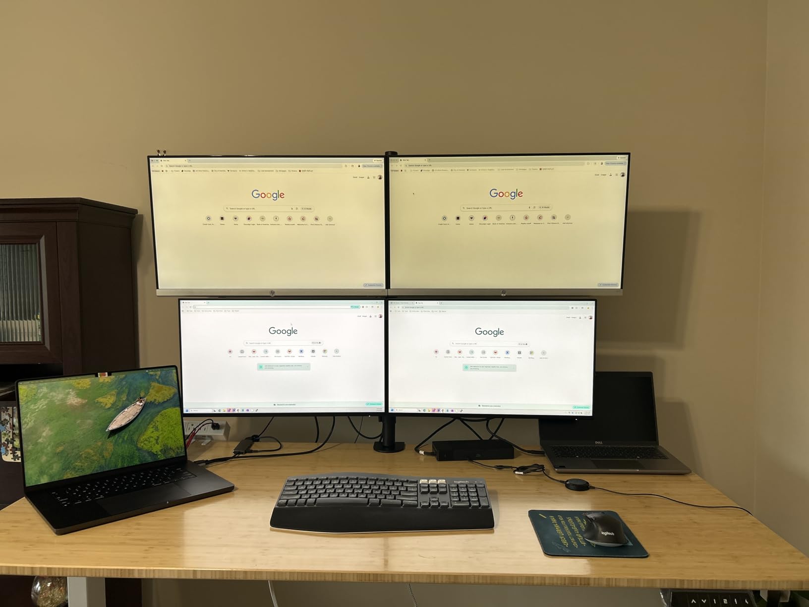 MOUNTUP Quad Monitor Stand, 4 Monitors Desk Mount for 17 to 32 inch Computer Screens, Fully Adjustable Stacked Mount with Tilt Swivel, 4 Heavy Duty Monitor Mount, Holds up to 17.6lbs per Arm, MU3007 customer photo 1