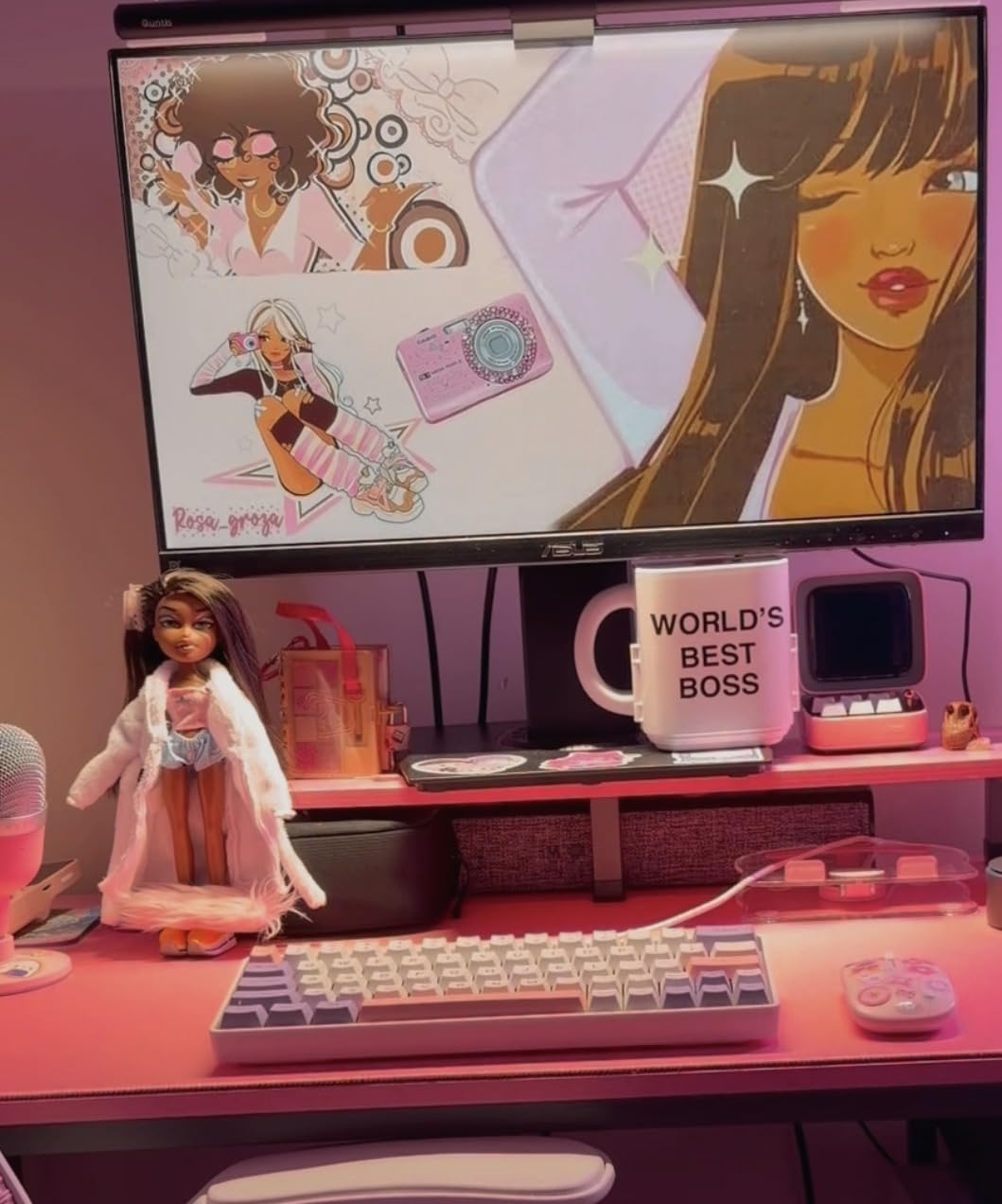 Quntis Monitor Light Bar PRO+ with Remote Control, Fit for Curved/Flat Monitor, Eye-Care USB Computer Lamp Dimmable Screen Light Bar with Auto-Dimming, No Glare Home Office Gaming Desk Lamp customer photo 1