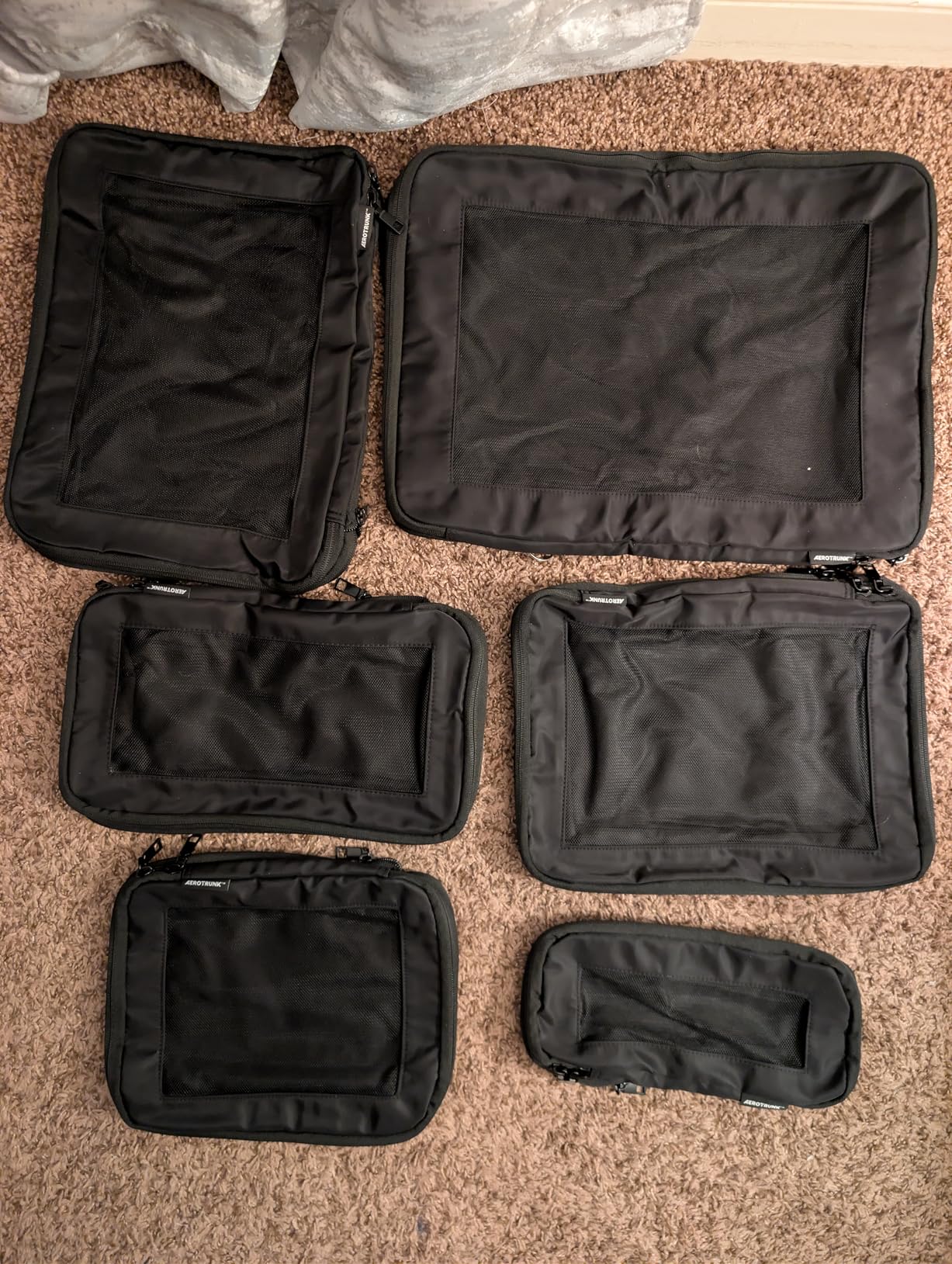 Aerotrunk Compression Packing Cubes for Travel - Luggage Organizer Bags - Double Zipper Packing Cubes for Suitcases (6-Pack, Black) customer photo 1