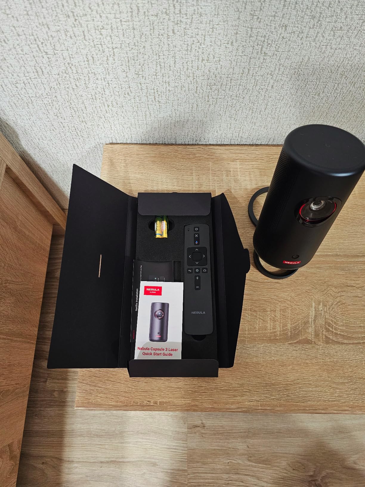 NEBULA Capsule 3 Laser, Outdoor Portable Mini Wi-Fi Smart TV Projector, Upgraded with Google TV, Official Netflix, Dolby Digital, 120 inches Screen and 2.5H Built-In Battery customer photo 1