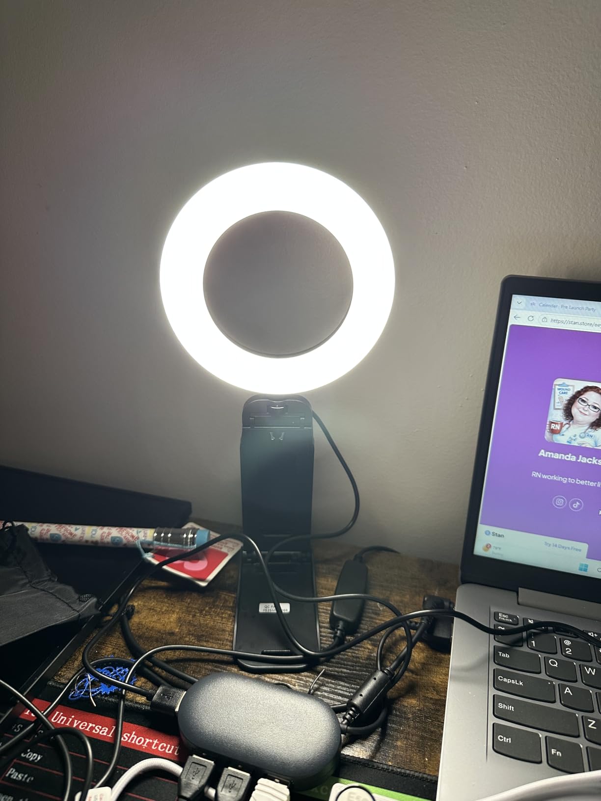 Evershop Ring Light for Laptop Desk Clip On,Small Computer Video Conference Lighting with Stand for Phone/Webcam/Monitor,5