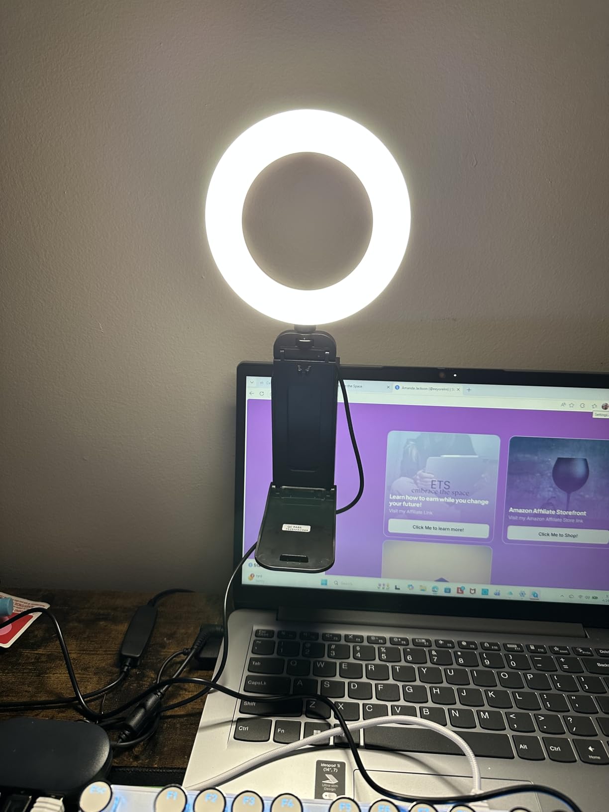 Evershop Ring Light for Laptop Desk Clip On,Small Computer Video Conference Lighting with Stand for Phone/Webcam/Monitor,5