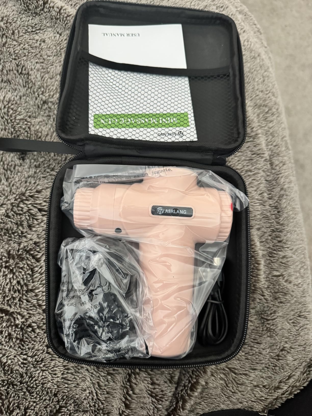 AERLANG Mini Massage Gun,Muscle Deep Tissue Massager Gun, Handheld Percussion Back Massager, Portable Quiet Massage Gun with Carry Case for Home Office Gym Gifts for Men Dad(Black) customer photo 2