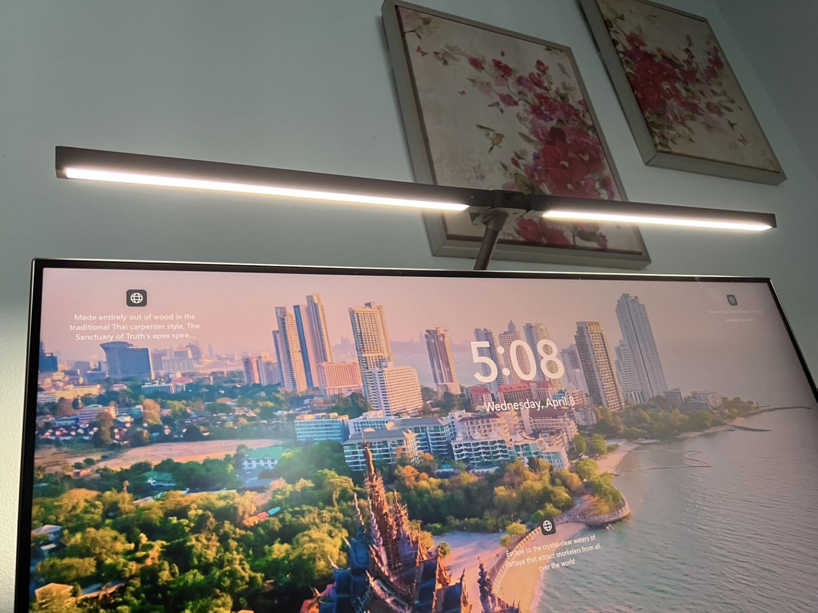 Pzloz Led Desk Lamp for Office Home - Eye Caring Architect lamp with Clamp, Dual Screen Computer Monitor Work Smart Light: 24W 5 Color Flexible Adjustable Lighting Table Lamp for Study Drafting customer photo 2