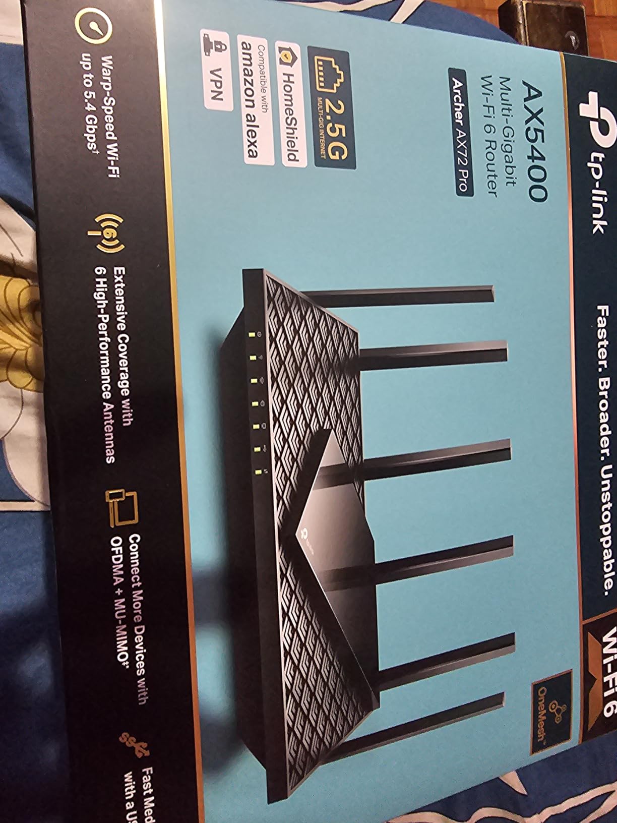 TP-Link AX5400 WiFi 6 Router (Archer AX72 Pro) Multi Gigabit Wireless Internet Router, 1 x 2.5 Gbps Port, Dual Band, VPN Support, Guest Network, MU-MIMO, USB 3.0 Port, WPA3, Compatible with Alexa customer photo 1