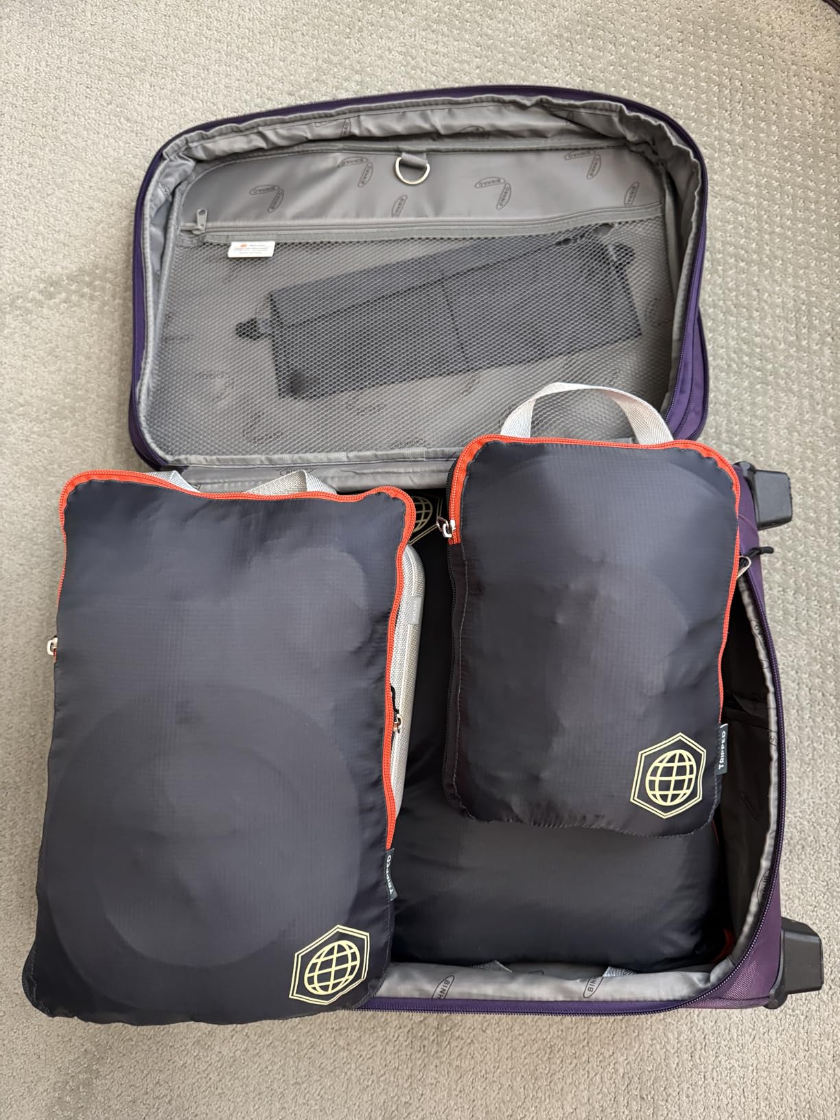 Large Compression Packing Cubes for Travel-Packing Cube Luggage Organizers 7 Piece Set for Checked Luggage-Ultralight, Expandable/Compression Bags by TRIPPED Travel Gear (Grey/Orange) customer photo 2
