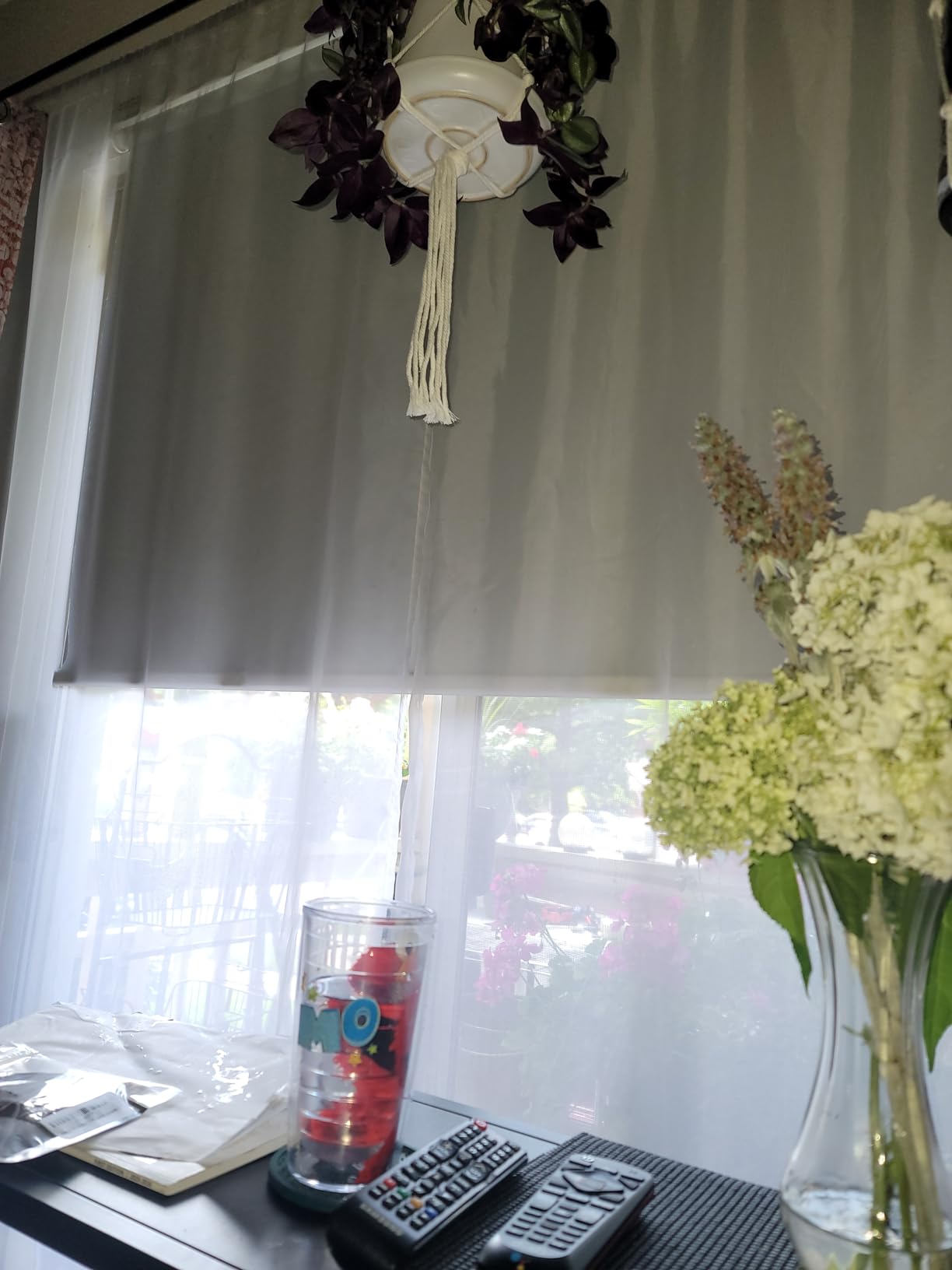 Allesin Motorized Blinds with Remote | Automatic Blackout Roller Shades, Easy Install & Smart Control Electric Blinds for Home Office, Living Room (White 35