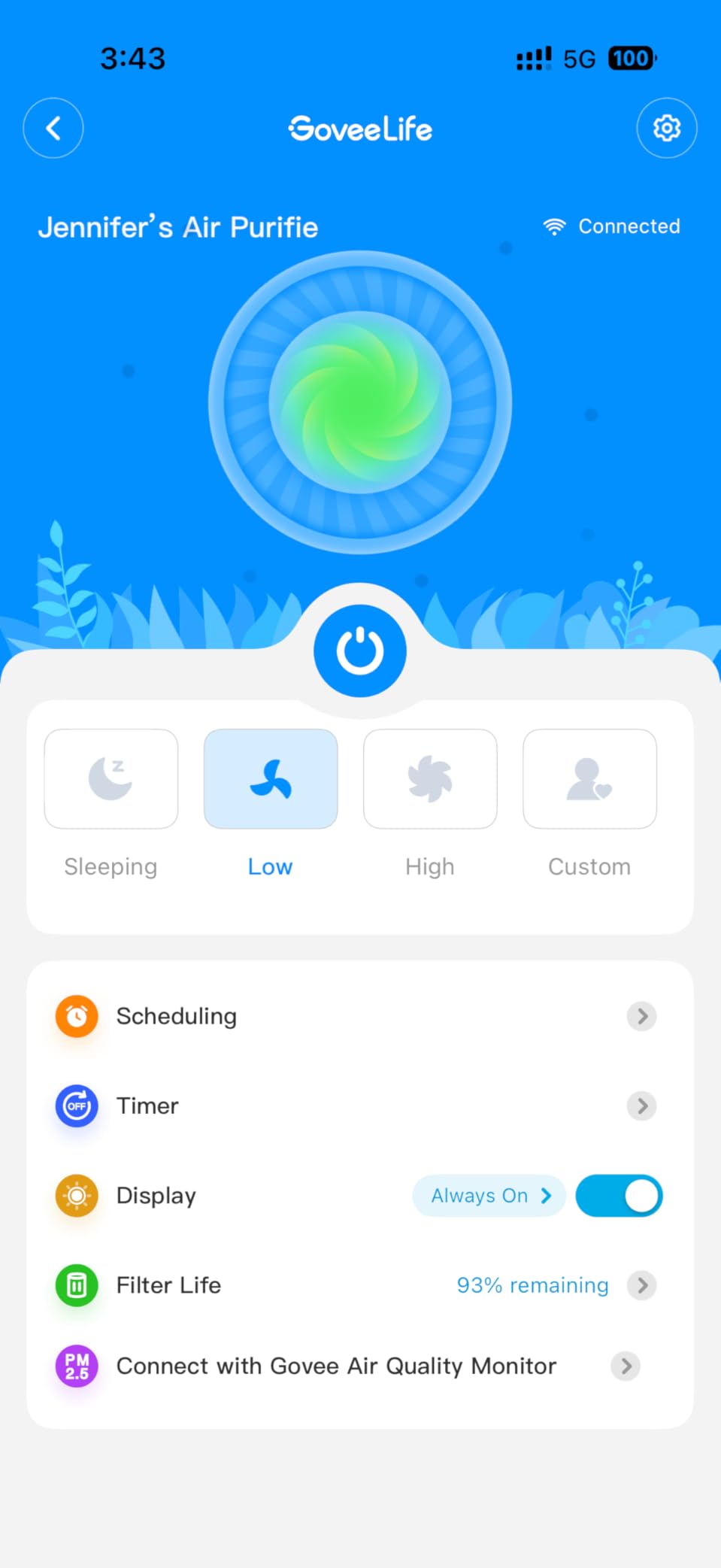 GoveeLife Mini Air Purifier for Bedroom, Smart Filter Air Purifier with App Alexa Control for Pet Hair, Odors, Pollen, HEPA Portable Air Cleaner with 3 Speeds, 2 Modes, Timer, Aroma for Home customer photo 2