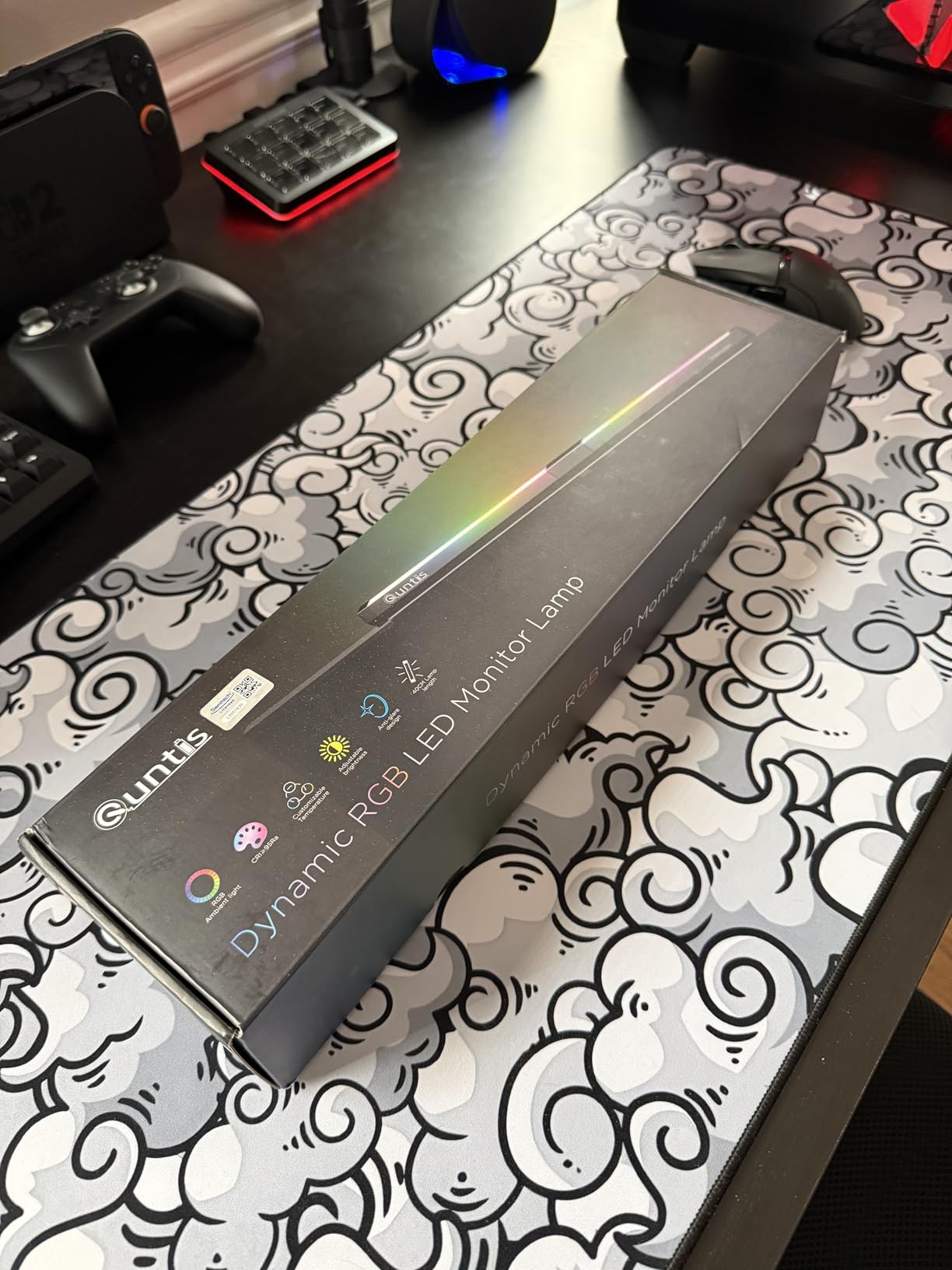 Quntis Monitor Light RGB Backlight, Eye-Care Computer Lights Bar Gaming Office Desk Lamp, 15 Modes Backlight, 3 Color Temperature & Brightness Dimmable Front Light, Ra95 Screen No Glare Monitor Lamp customer photo 2