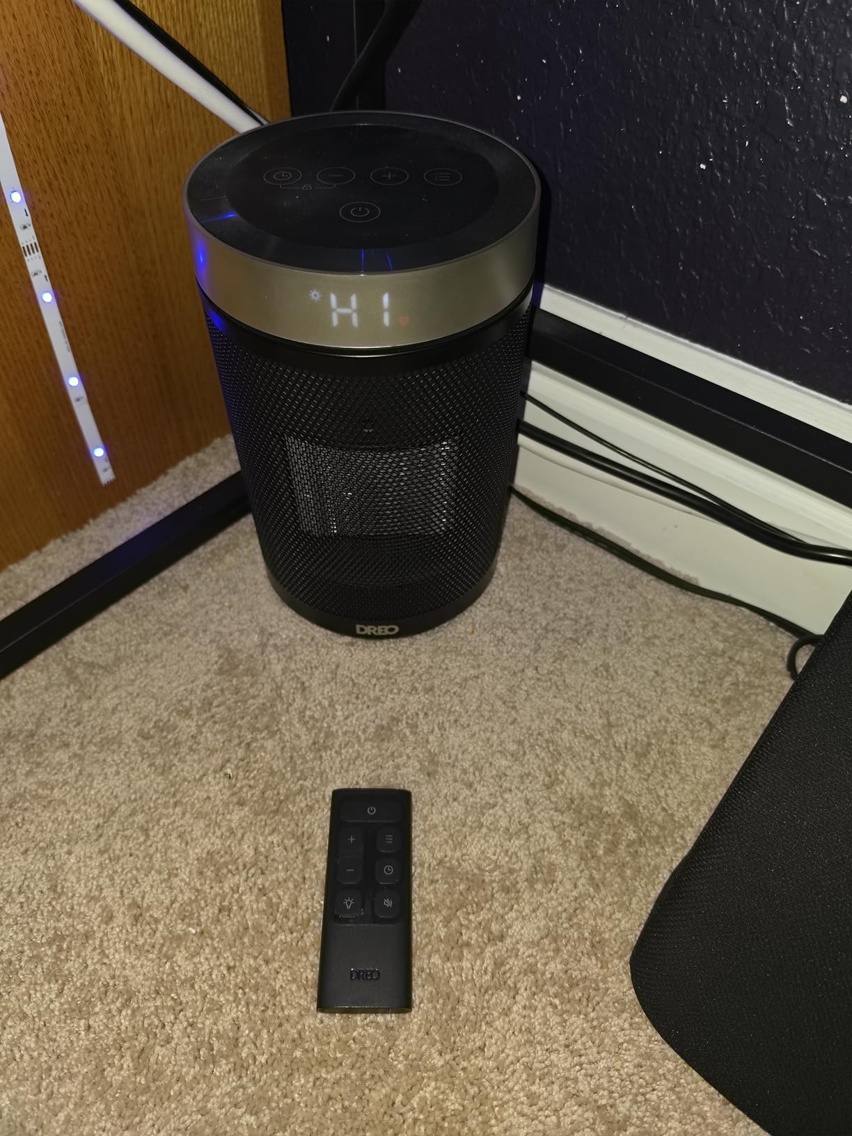 DREO Space Heater, Portable Electric Heaters for Indoor Use with Thermostat and Remote, 2024 Upgraded, Digital Display, 12H Timer, 5 Mode, 1500W PTC Ceramic Fast Safety Heat for Office Bedroom Home customer photo 2