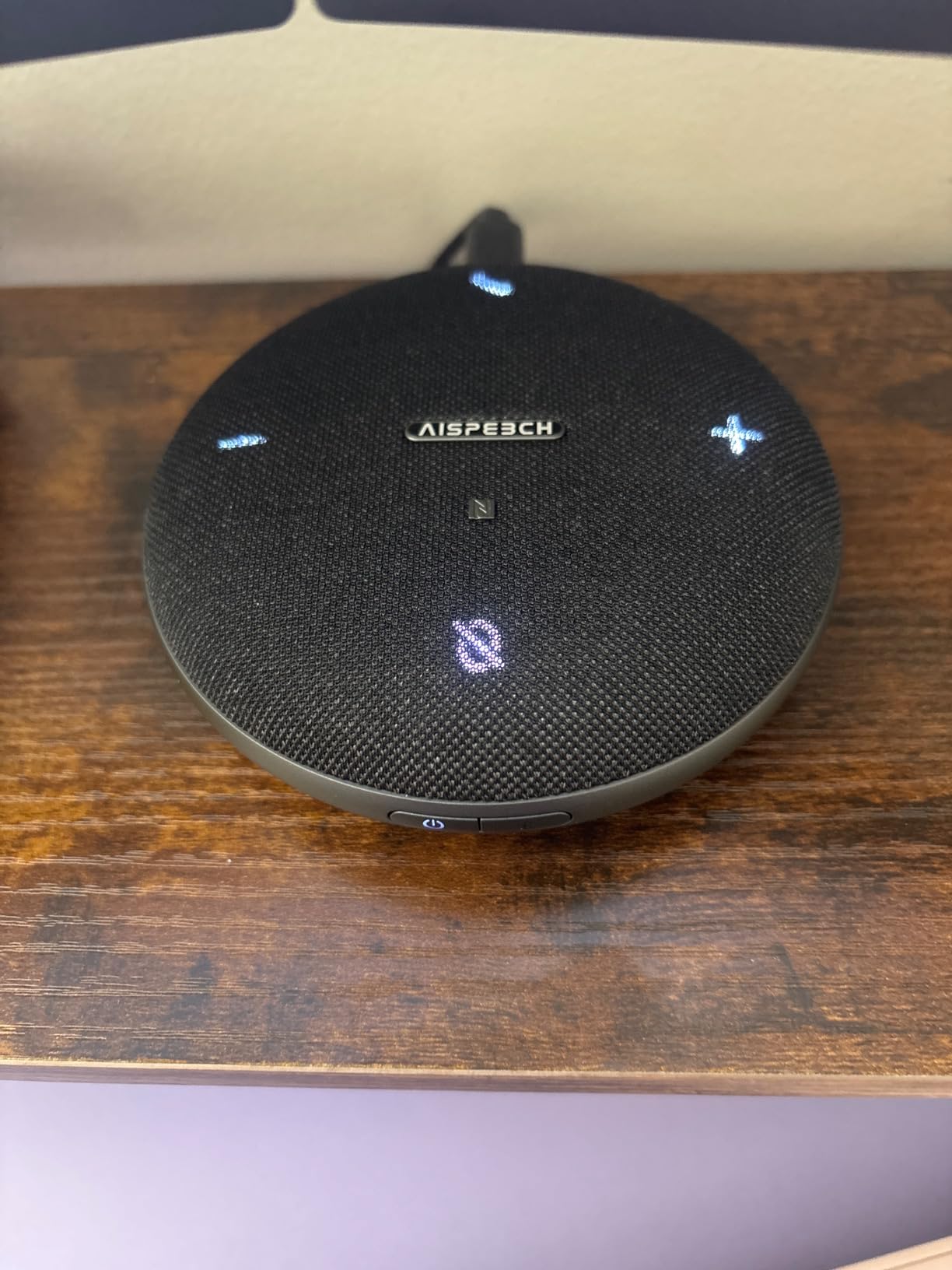 M4 Bluetooth Speakerphone Conference Microphone with AI Noise Reduction Full-Duplex AI Transcription USB Speakerphone 360° Voice Pickup Conference Speaker Home Office for Teams/Zoom, Black customer photo 2