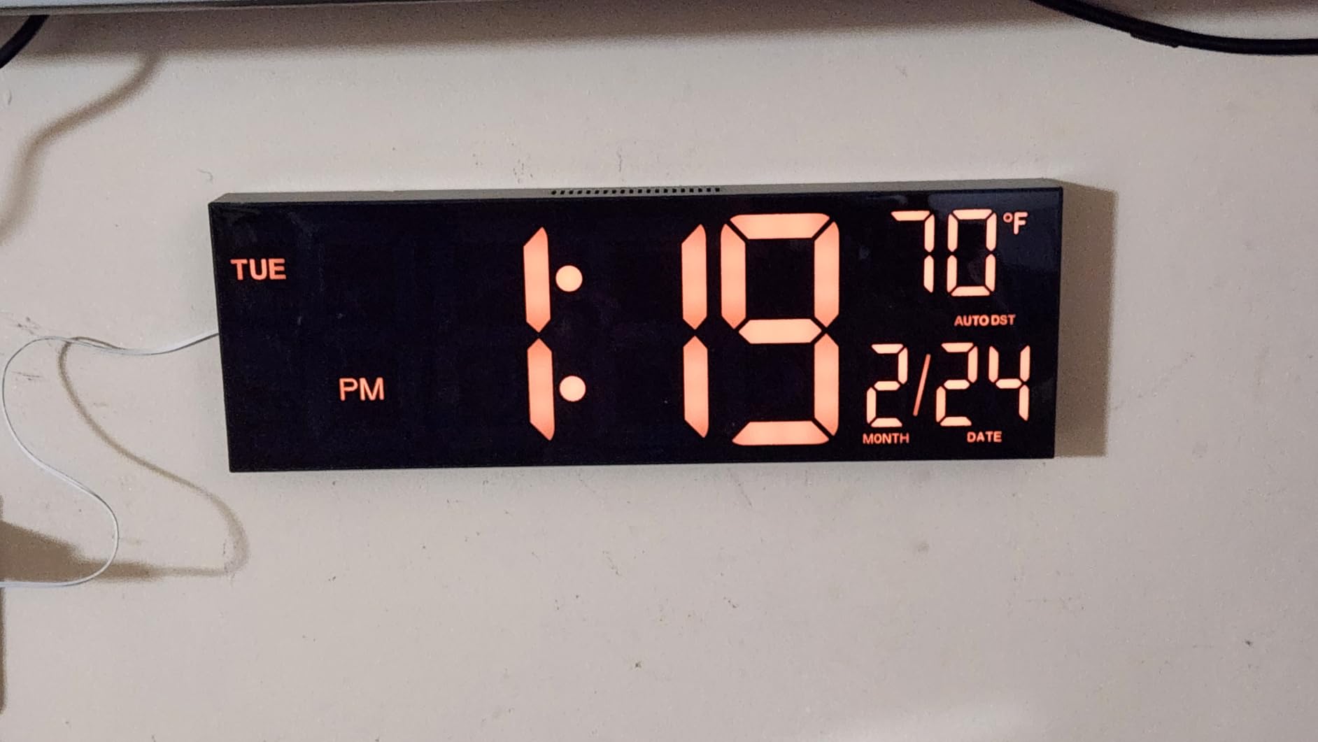 JALL 16.15 inch Large Digital Wall Clock, RGB Lights with Remote Control, Dual Alarms with Big LED Display, Auto DST, C / F Temperature for Classroom, Birthday Gift, Senior customer photo 1