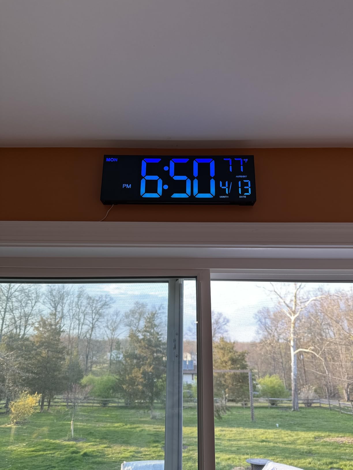 JALL 16.15 inch Large Digital Wall Clock, RGB Lights with Remote Control, Dual Alarms with Big LED Display, Auto DST, C / F Temperature for Classroom, Birthday Gift, Senior customer photo 2