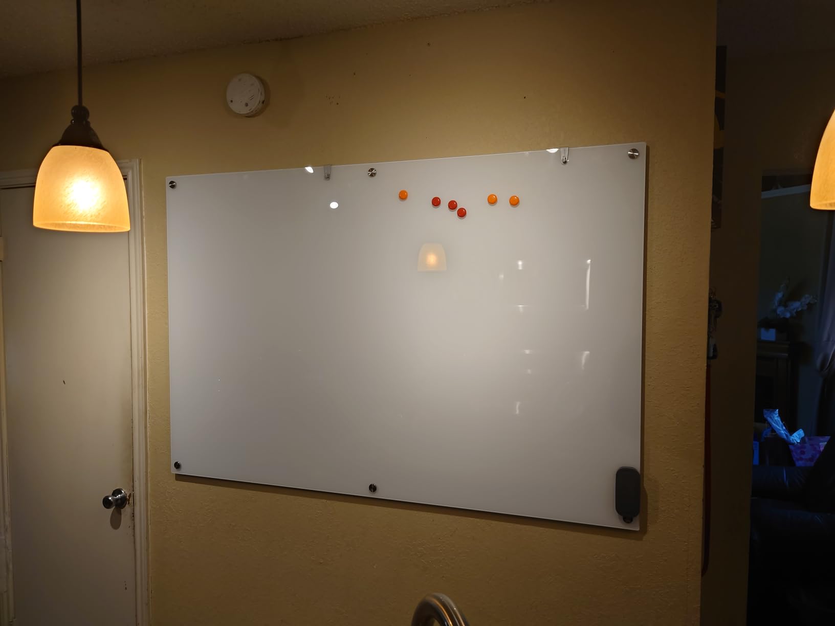 MaxGear Glass Whiteboard, Tempered Magnetic Dry Erase Board 48 x 36 Inch, Frameless Wall Mounted, Office Classroom Conference Room Home Use, Includes Markers, Eraser, Magnets & Mounting Kit customer photo 1