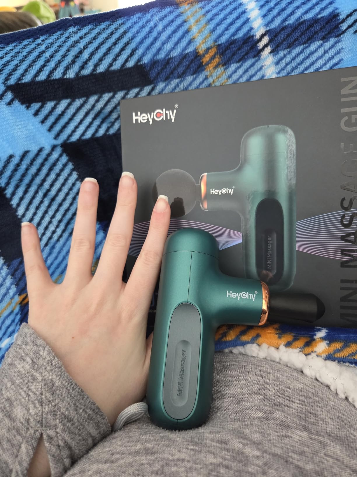 HEYCHY Super Mini Massage Gun, Percussion Deep Tissues Muscle Massager, Compact Sports Travel Massage Gun, Portable Handheld Massager for Home, Gym, Office, Outdoors customer photo 2