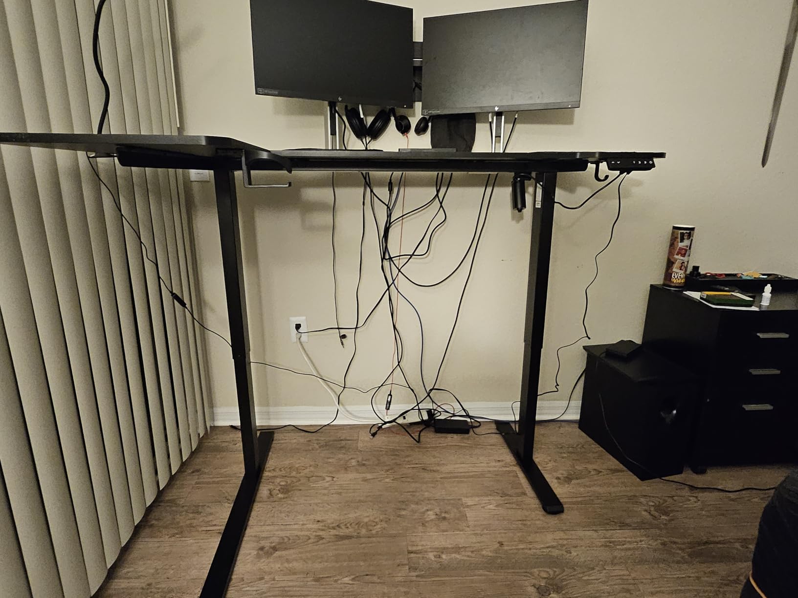 Acrolix 59 Inch L Shaped Standing Desk Electric Adjustable Height, Corner Standing Desk, Electric Sit Stand Table with Reversible Splice Boards for Computer Office Home (Rustic Brown) customer photo 2