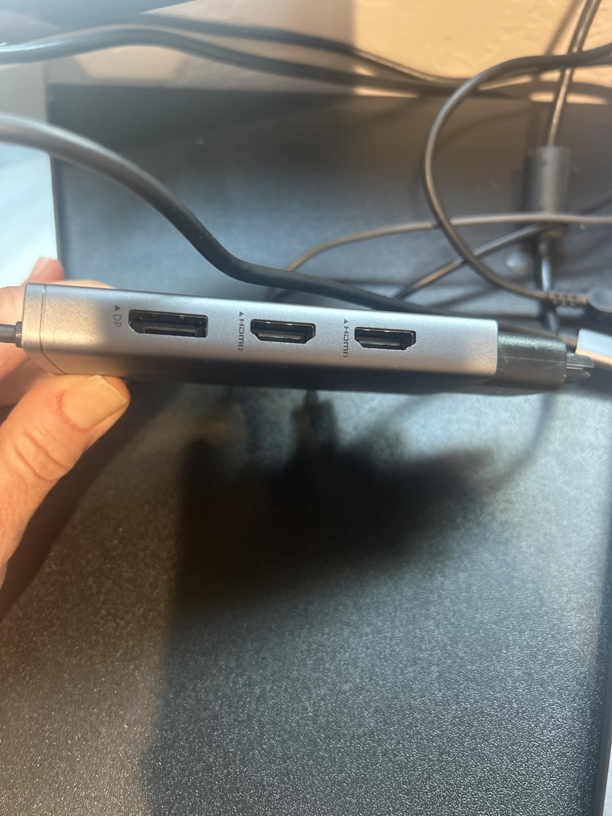 USB C Docking Station Dual Monitor Adapter for Dell HP, Laptop Docking Station 3 Monitors Quad Display USB C Hub Dongle to 4K HDMI+DP+VGA,3 USB2.0,100W PD,8 in 1 Thunderbolt Dock for Lenovo,Surface customer photo 1