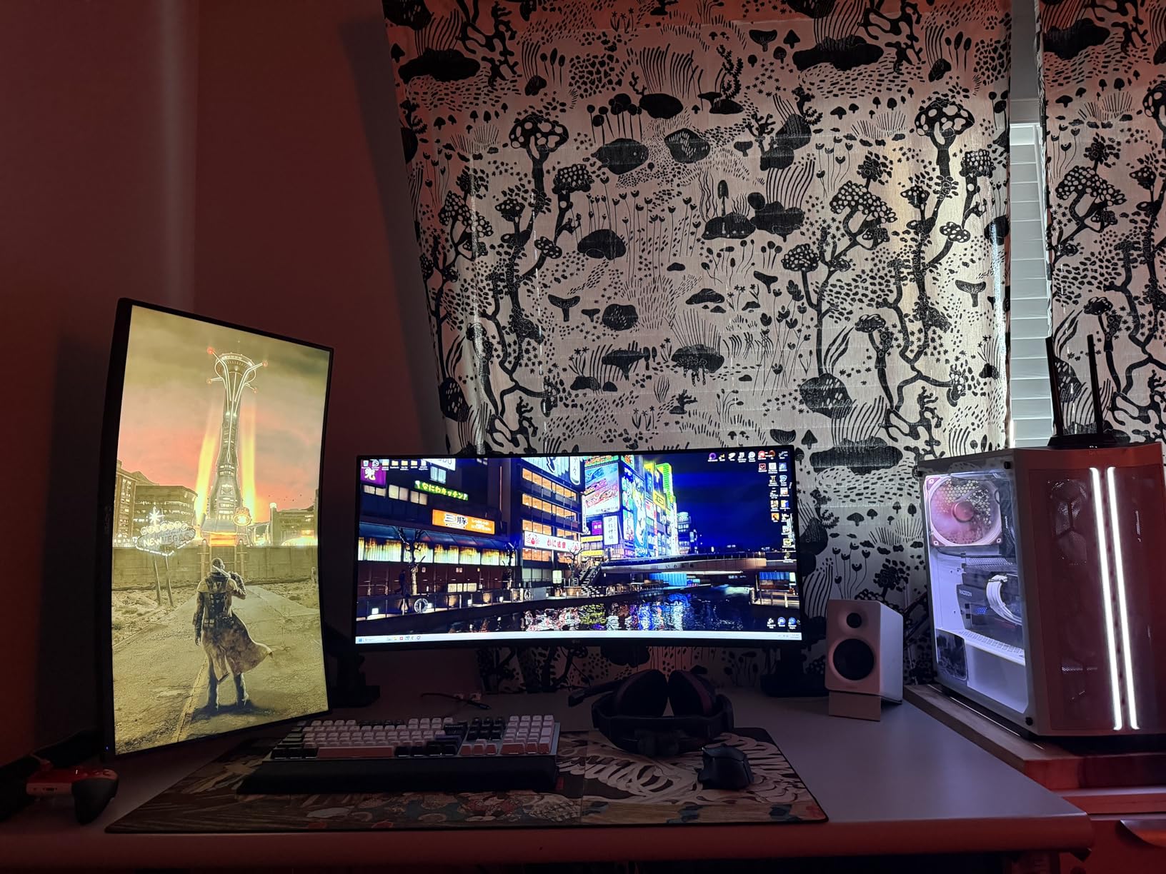 ARES WING Ultrawide Monitor Arm for 17 to 49 Inch Heavy Duty Curved Screen, Holds 44 Lbs, Adjustable Gas Spring Monitor Arm Desk Mount with C Clamp, Grommet Base, 75/100 Vesa Mount, Black customer photo 2