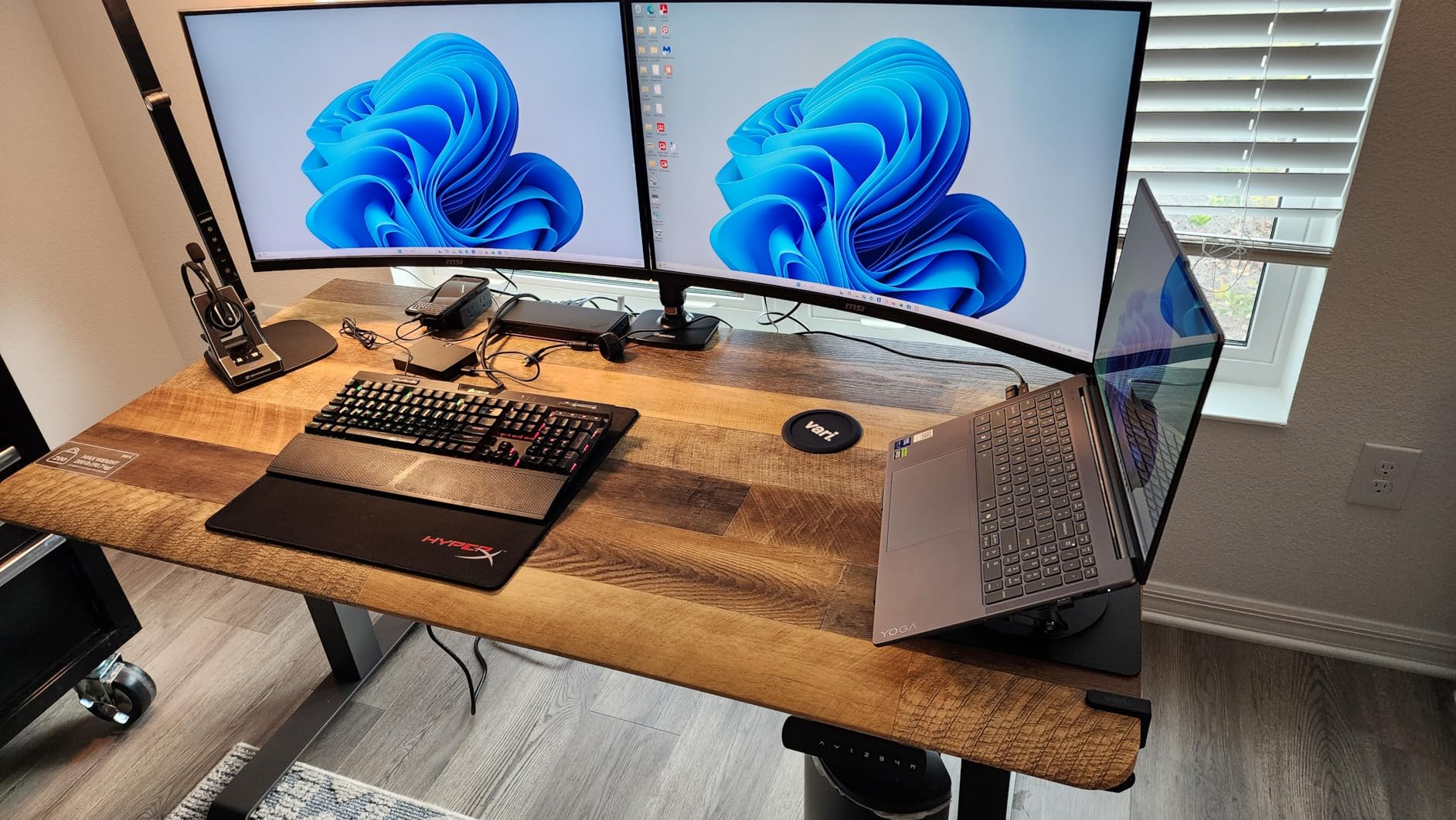 Vari ComfortEdge 72x30 Inch Electric Standing Desk - Height Adjustable Large Office Sit Stand VariDesk with Sloped Edge, Memory Presets, 180 LB Capacity + Tool-Free Assembly (Butcher Block) customer photo 1