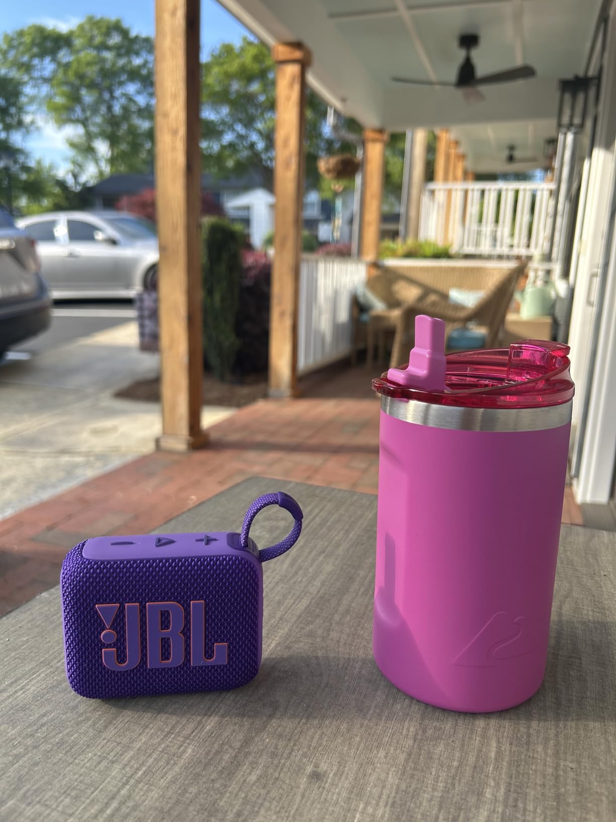 JBL Go 4 - Ultra-Portable, Waterproof and Dustproof Bluetooth Speaker, Big JBL Pro Sound with Punchy bass, 7-Hour Built-in Battery, Made in Part with Recycled Materials (Blue) customer photo 1