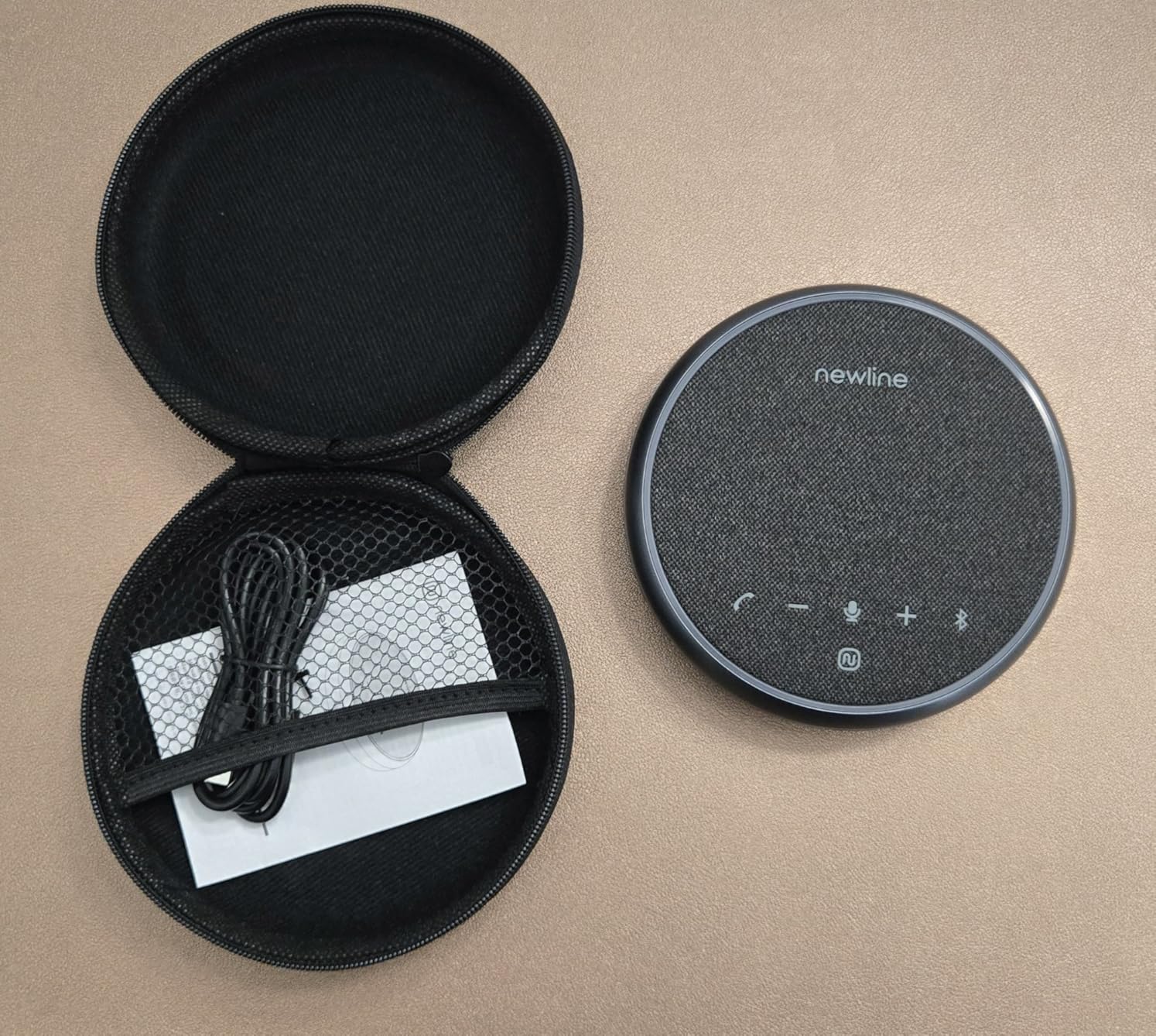 N newline Conference Speaker and Microphone, 2 Mics 360° Voice Pickup, AI Noise Reduction & Clear Calls, USB & Bluetooth Speakerphone, Up to 12H Call Time, for Small-to-Mid Meetings & Home Office customer photo 1