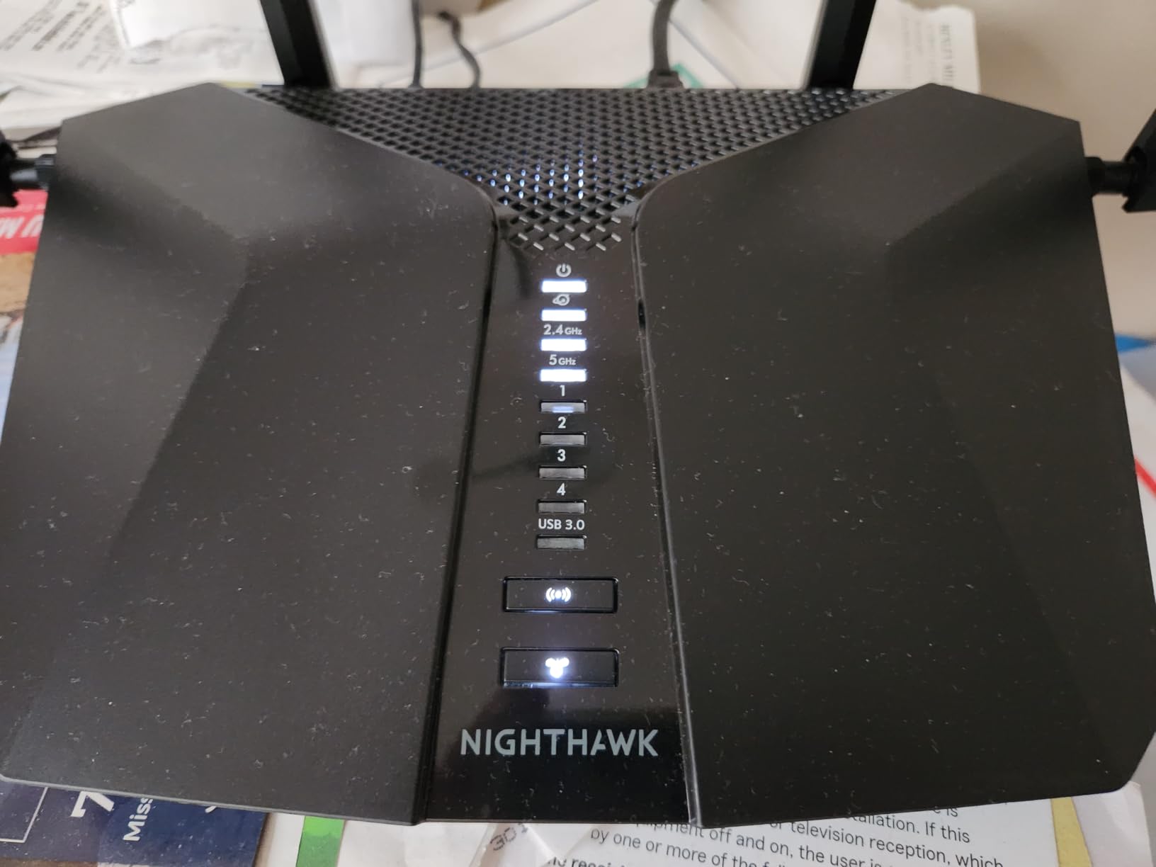 NETGEAR Nighthawk 6-Stream Dual-Band WiFi 6 Router (RAX54S) - Security Features, AX5400 Wireless Speed, Up to 5.4 Gbps, Covers up to 2,500 sq. ft., 25 Devices - 1-Year Armor Subscription Included customer photo 1