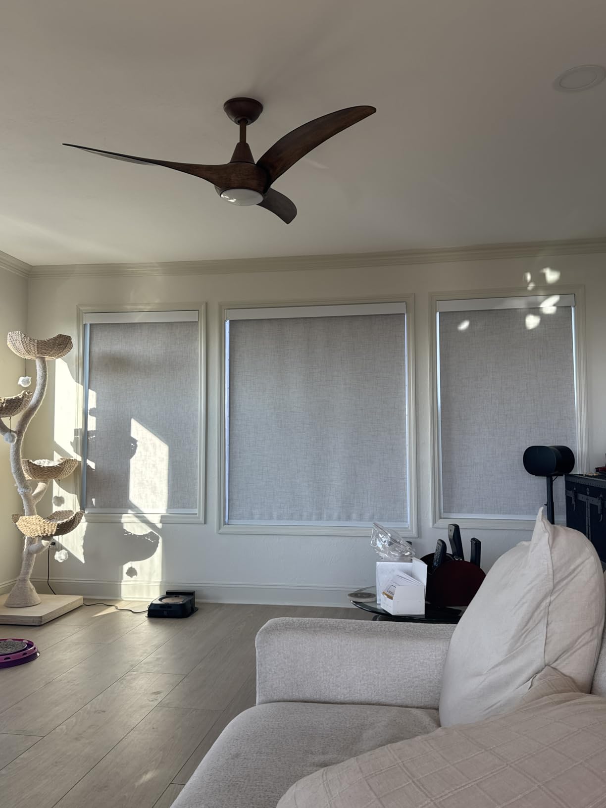 Bringnox Motorized Blinds with Remote,100% Blackout Smart Roller Blinds Compatible with Apple Homekit Google Home and Alexa Via HUB,and Customized (Linen Stone-01) customer photo 1