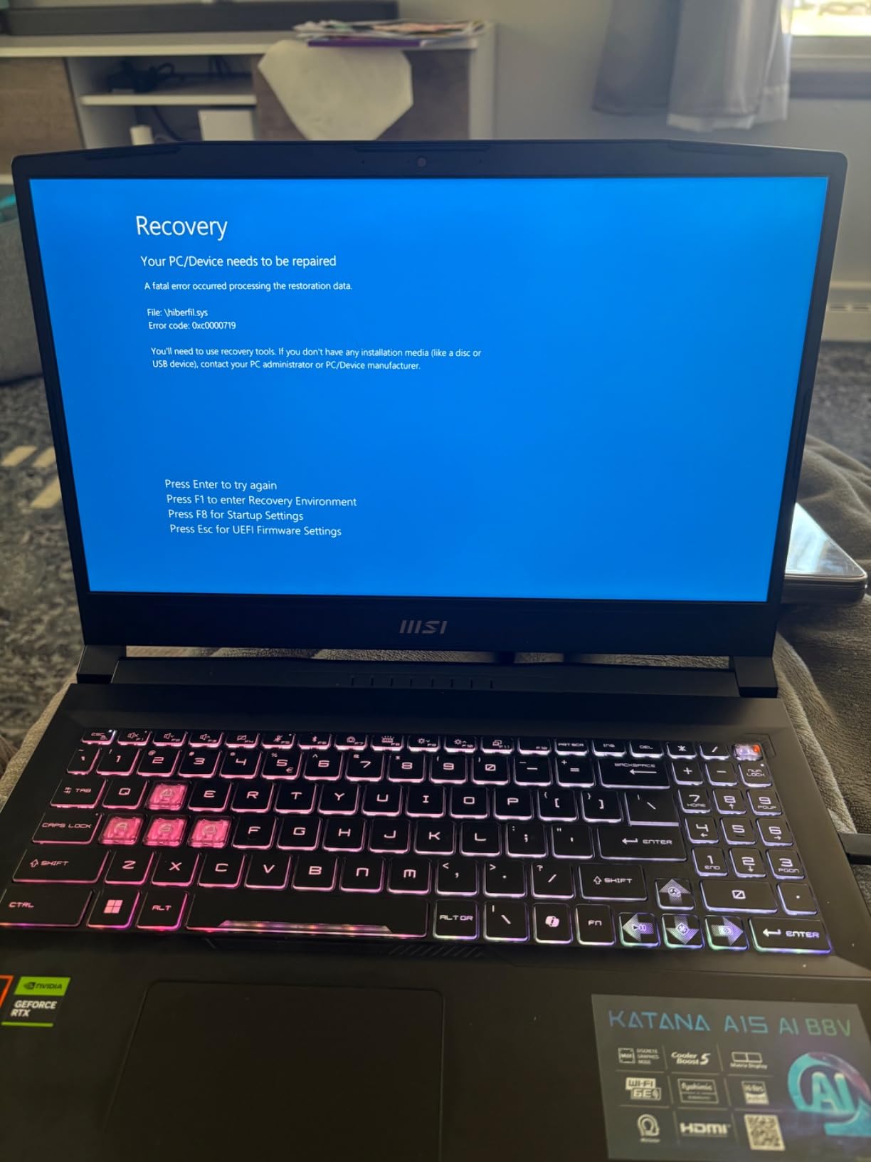 msi Katana A15 AI Gaming Laptop 15.6