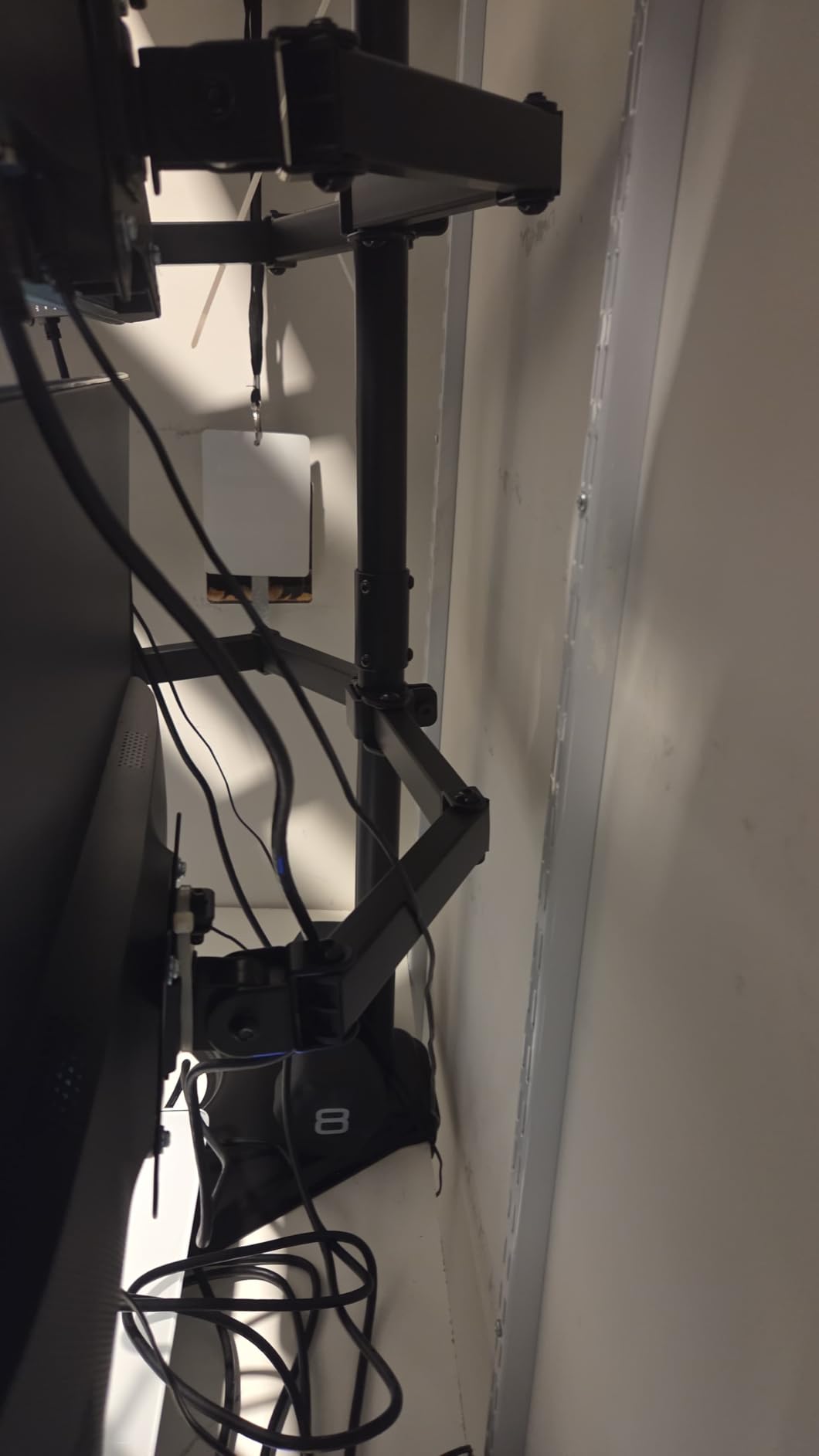 Quad Monitor Stand, Fully Adjustable Stacked 4 Screen Desk Mount for 17 to 32 Inch Computer Screens,Hold up to 19.8lbs Each,Black customer photo 1