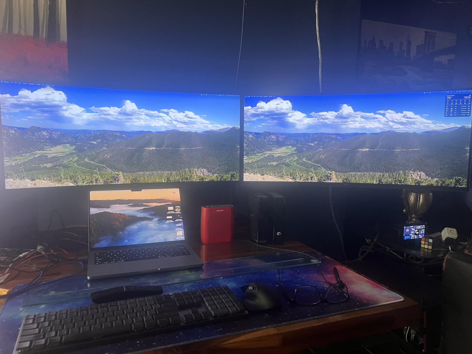 ARES WING Dual Monitor Arm for Ultrawide Heavy Duty Curved Monitor Stacking, Fits 17-49 Inch, Vertical Gas Spring Double Monitor Stand with USB, Adjustable Dual Monitor Mount for Desk, Black customer photo 2