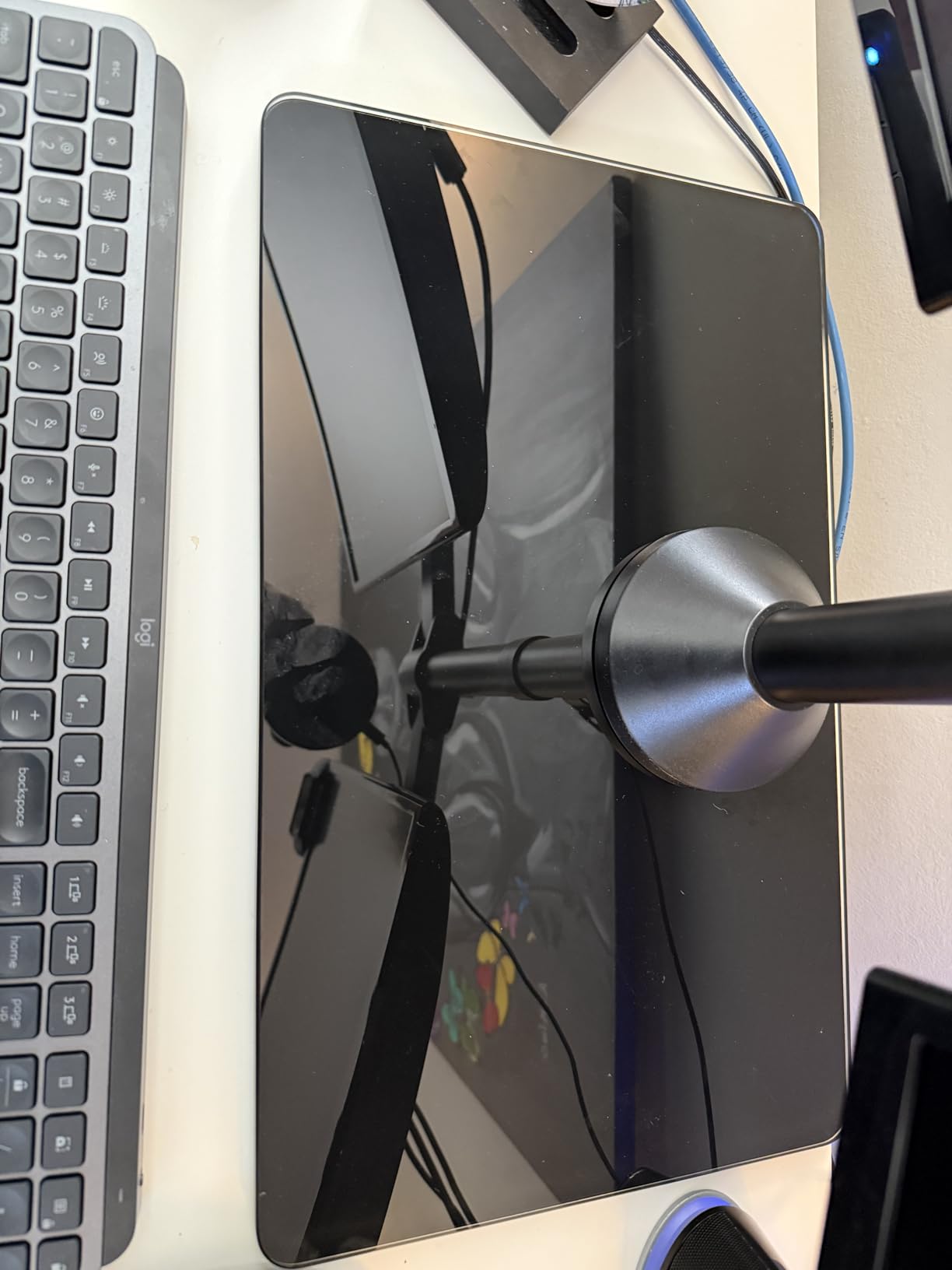 VIVO Freestanding Dual Ultrawide Monitor Stand with Sleek Glass Base and Adjustable Arms, 2 Screens up to 38 inches and 22 lbs Each, Black, STAND-V038FG customer photo 2