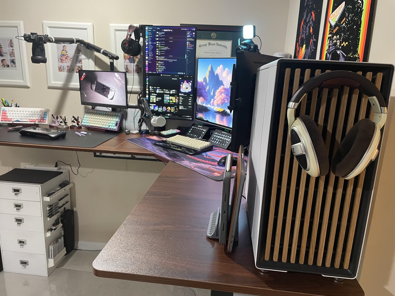 VIVO Corner Standing Desk, 75 x 63 inch Reversible L-Shaped Workstation, Electric Height Adjustment, Home, Office, and Reception Rooms, Light Wood Table Top Black Frame, DESK-E3CTBC-75 customer photo 1
