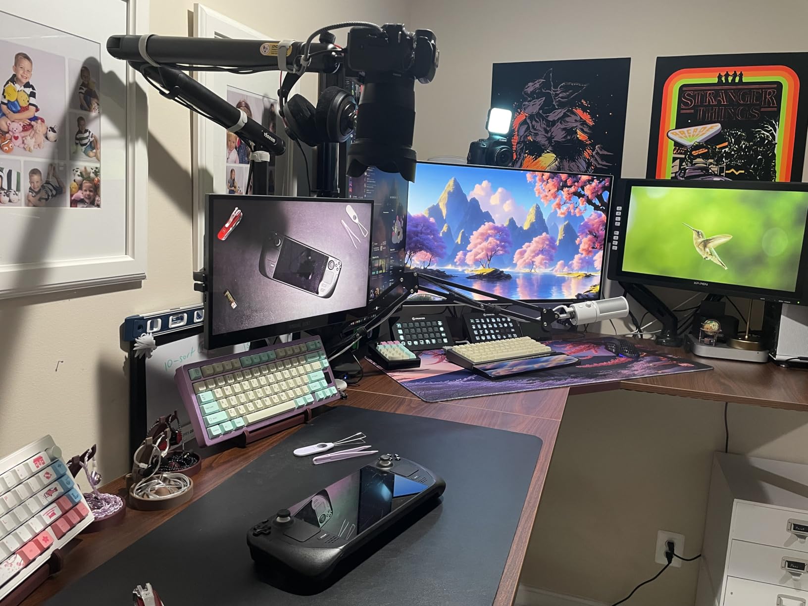 VIVO Corner Standing Desk, 75 x 63 inch Reversible L-Shaped Workstation, Electric Height Adjustment, Home, Office, and Reception Rooms, Light Wood Table Top Black Frame, DESK-E3CTBC-75 customer photo 2