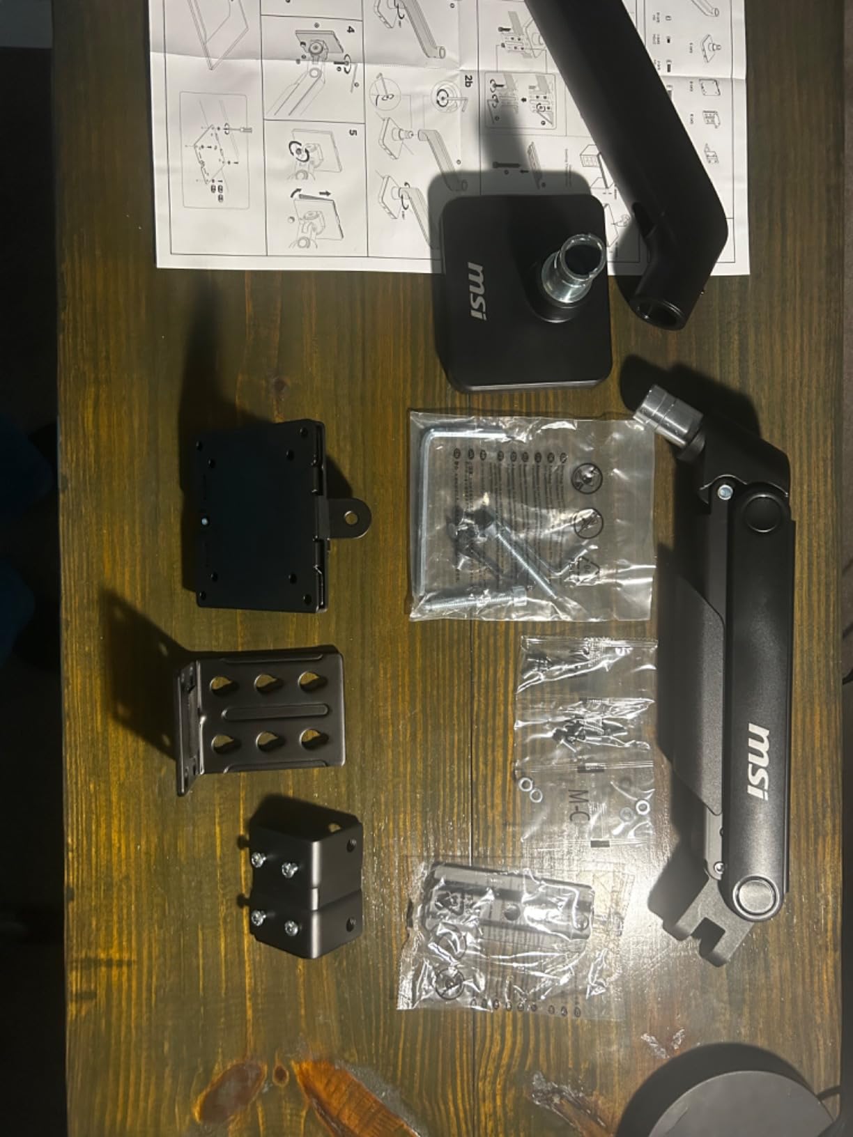 MSI MAG MT201 - Premium Heavy Duty Single Monitor Stand Arm, Supports 17-49