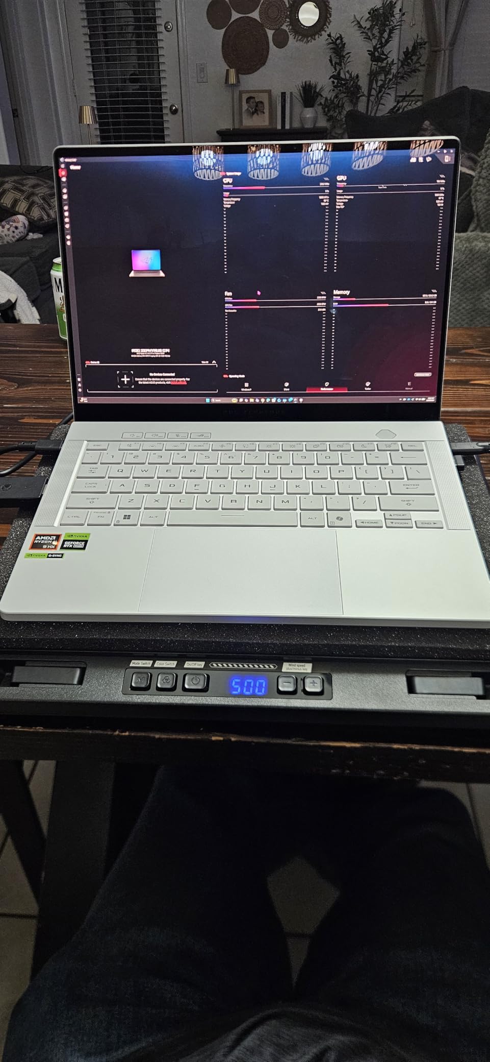 llano V10 Gaming Laptop Cooling Pad, RGB Laptop Cooler Stand with Powerful 4.72 Inch External Turbo Cooling Fan, Fast Cooling Computer 13-17.3in, Button Control, 3 Adjustable Stand, 4-Port USB C&A customer photo 1