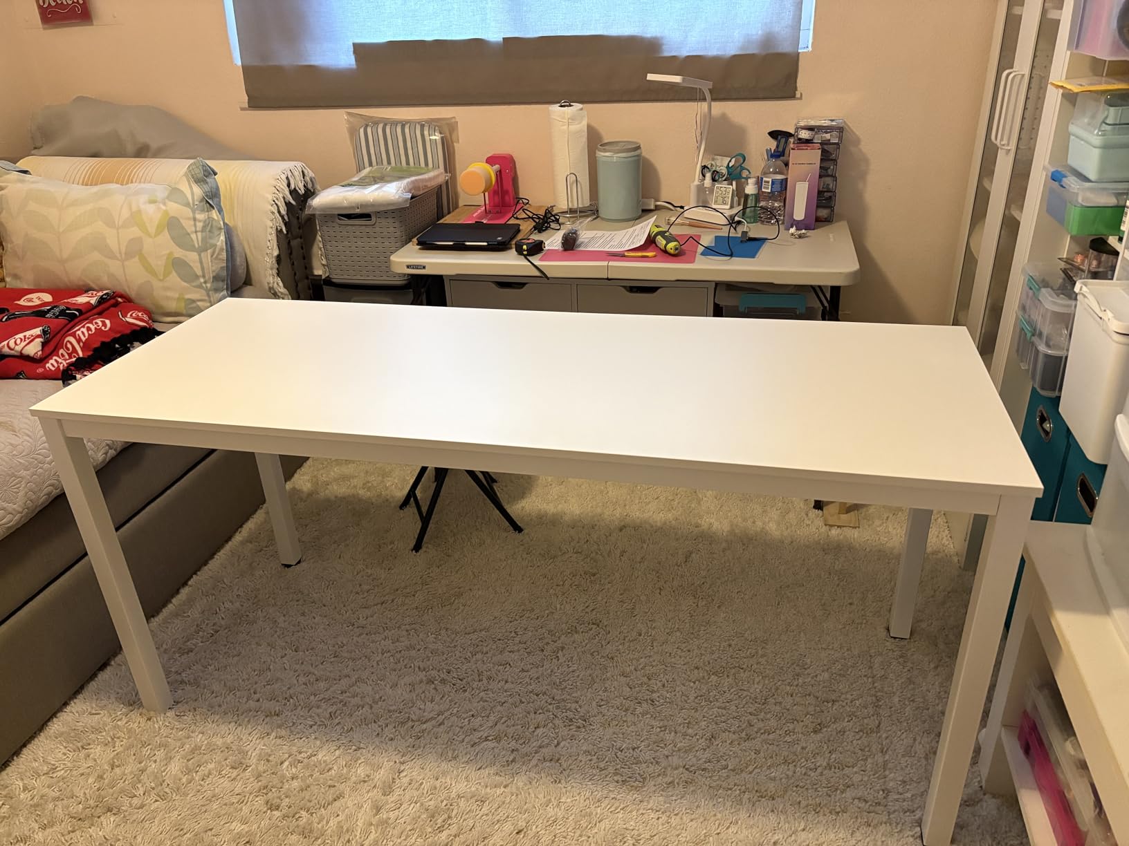 DlandHome Computer Desk, Large Executive Office Desk Computer Table Study Writing Workstation for Home Office,70.8 x 31.5 inch,Retro customer photo 2