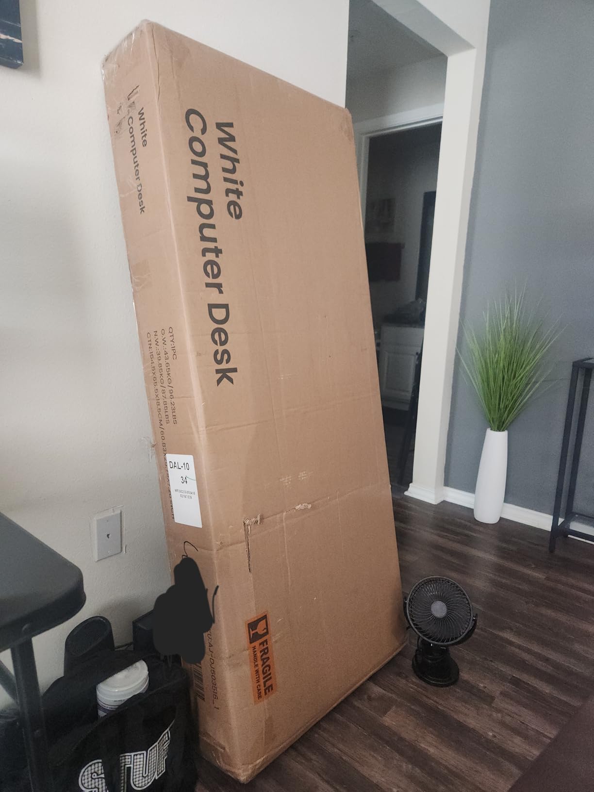 Itaar Farmhouse Executive L Shaped Desk, Home Office Desk with File Drawer and Power Outlet, Computer Corner Desk with Drawers and Storage Cabinet, Workstation for Office Home, White customer photo 2