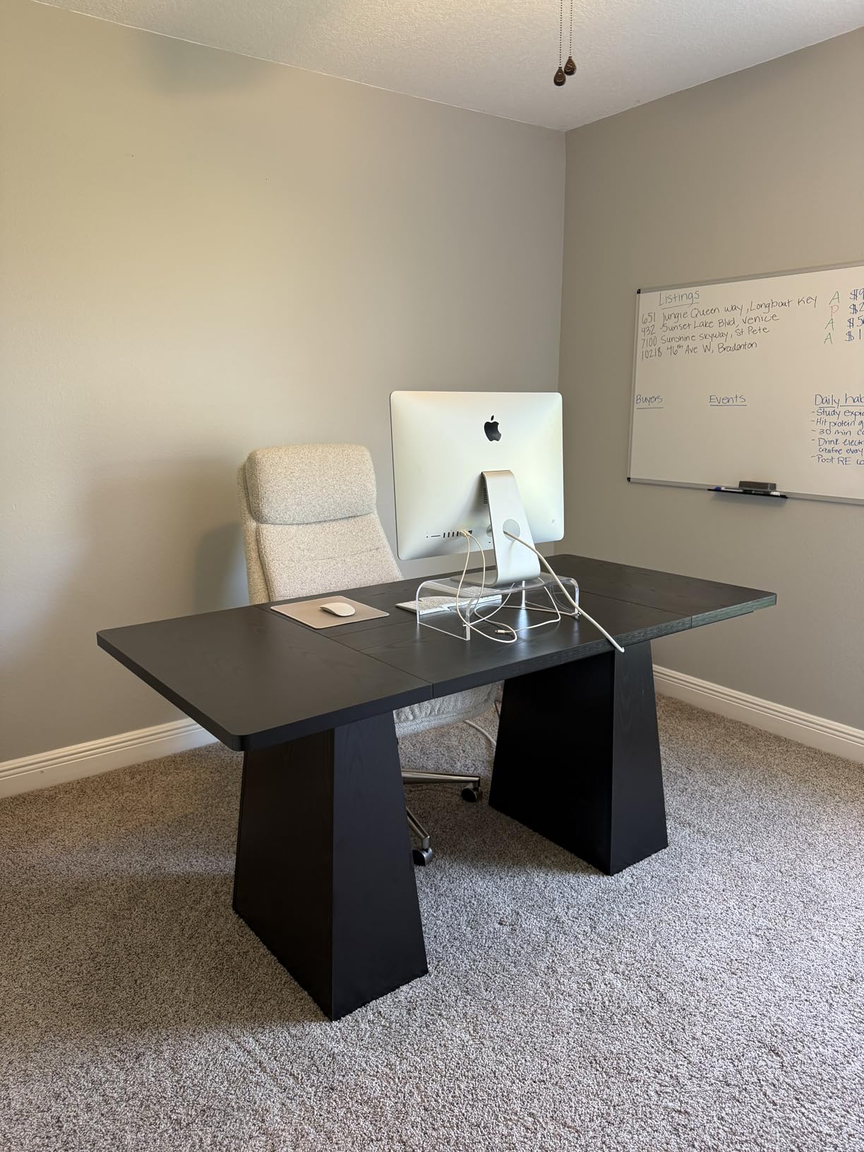 Tribesigns 63-Inch Executive Desk, Large Office Computer Desk with Double Pedestal, Modern Simple Workstations Writing Table Conference Table Business Furniture for Home Office, Black customer photo 1